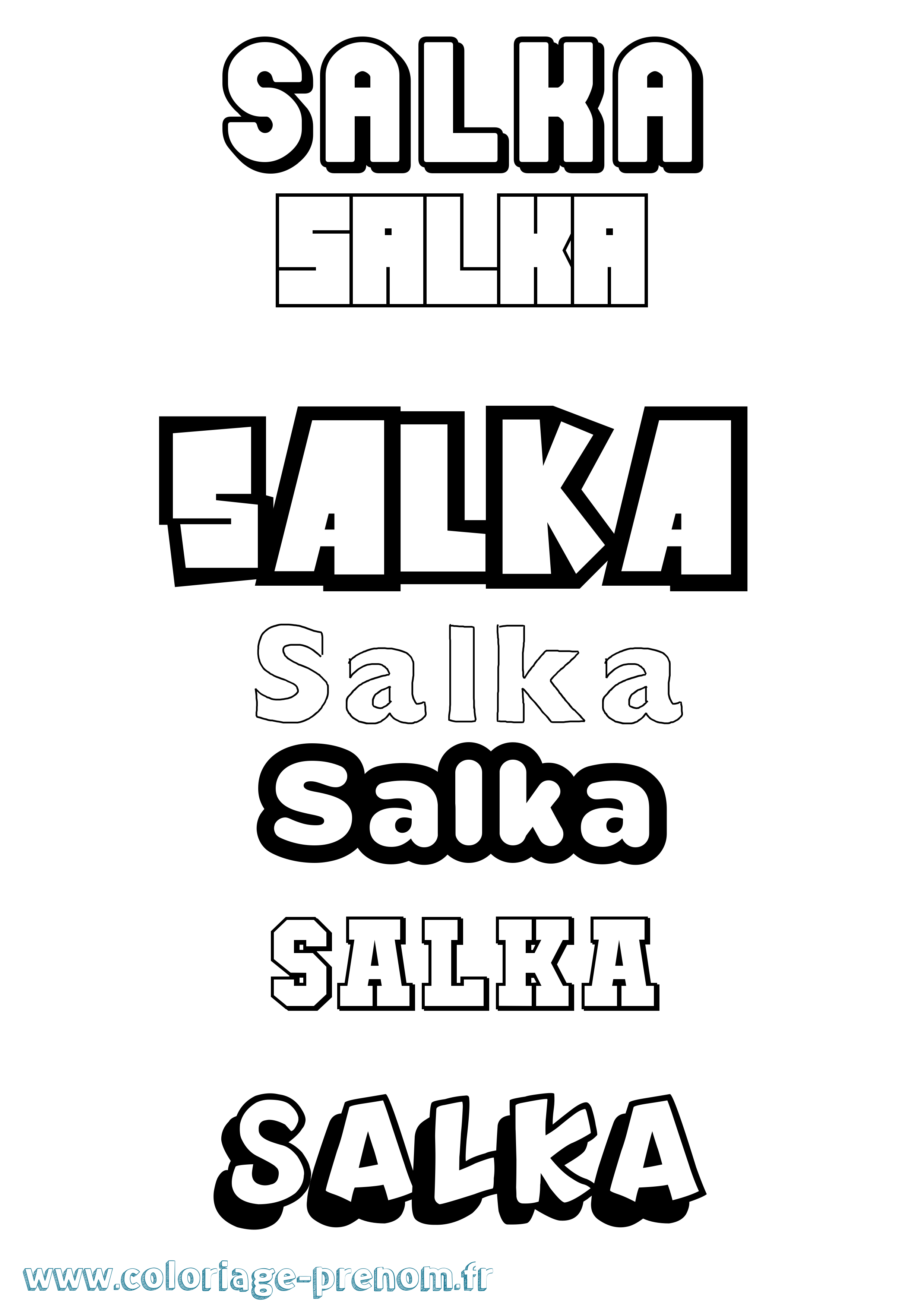 Coloriage Salka Simple Coloriage prénom Salka Simple