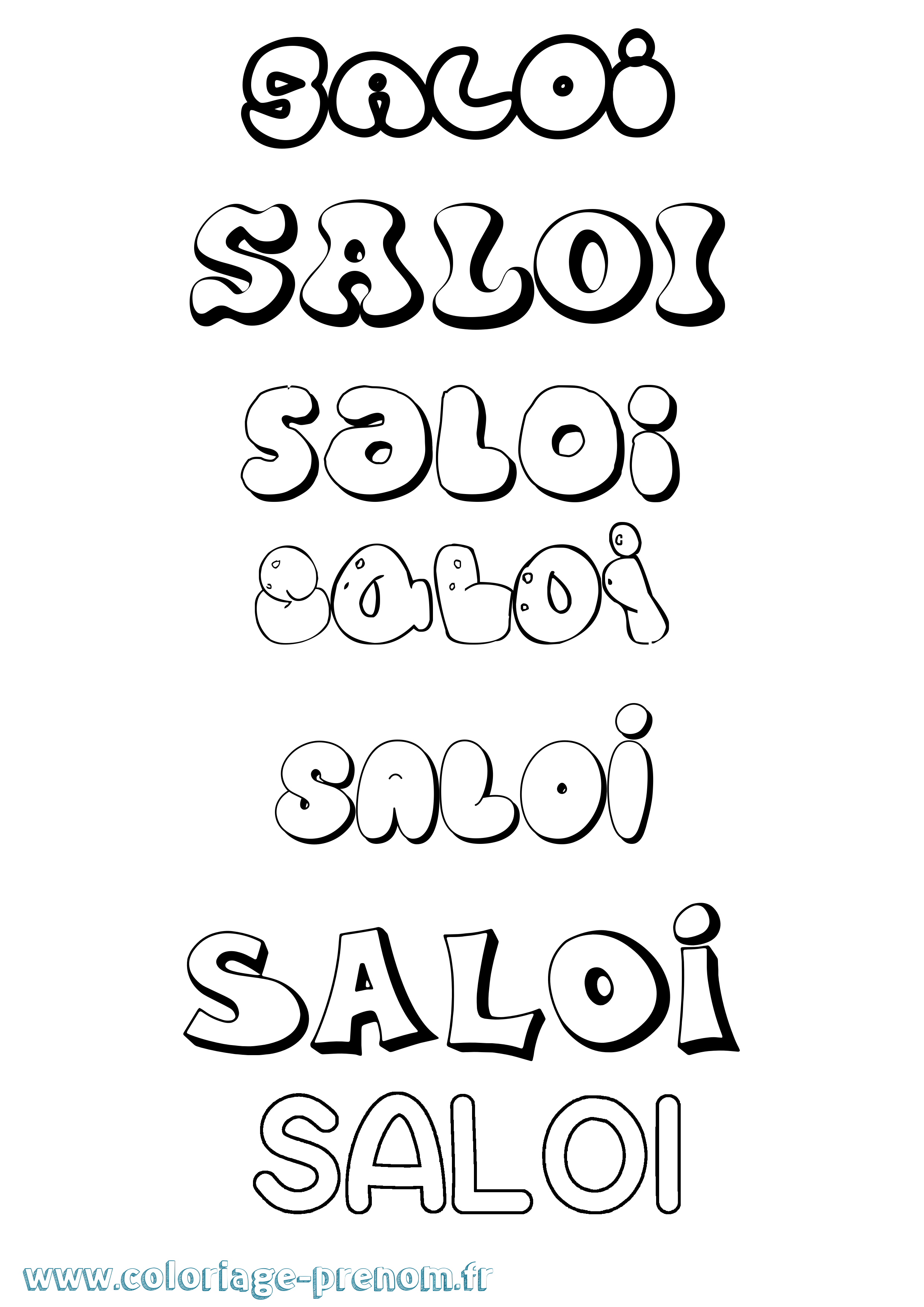 Coloriage Saloi Bubble Coloriage prénom Saloi Bubble