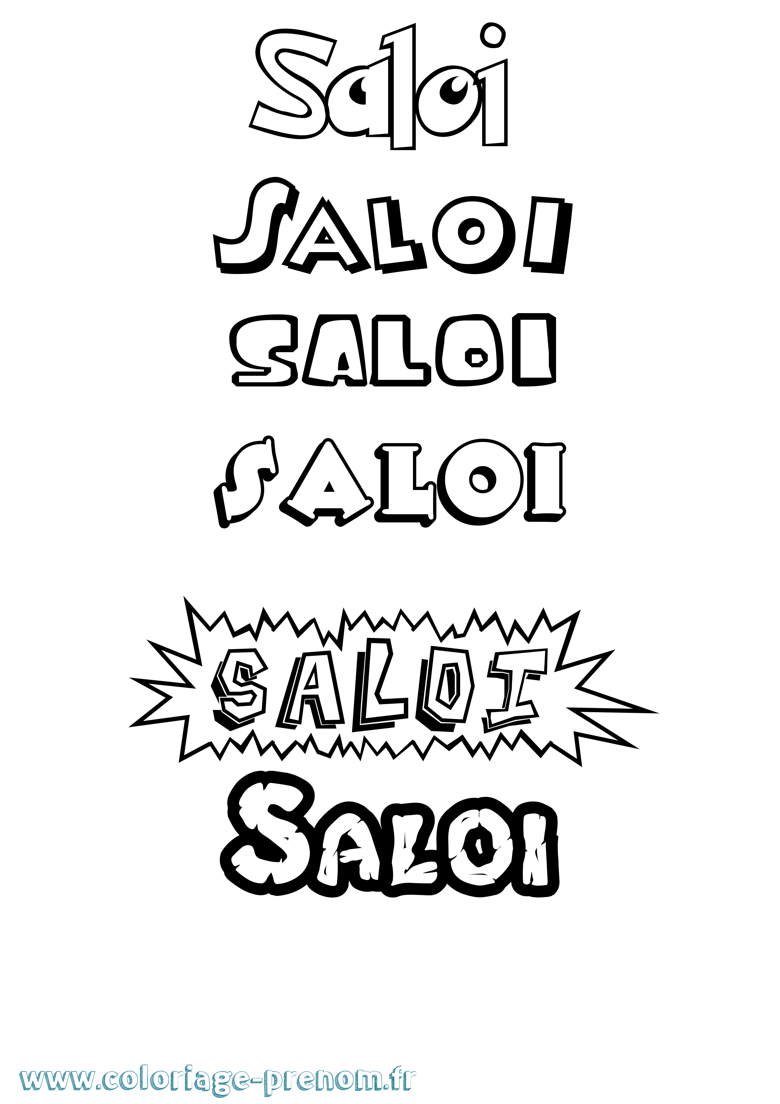 Coloriage Saloi Dessin Animé Coloriage prénom Saloi Dessin Animé