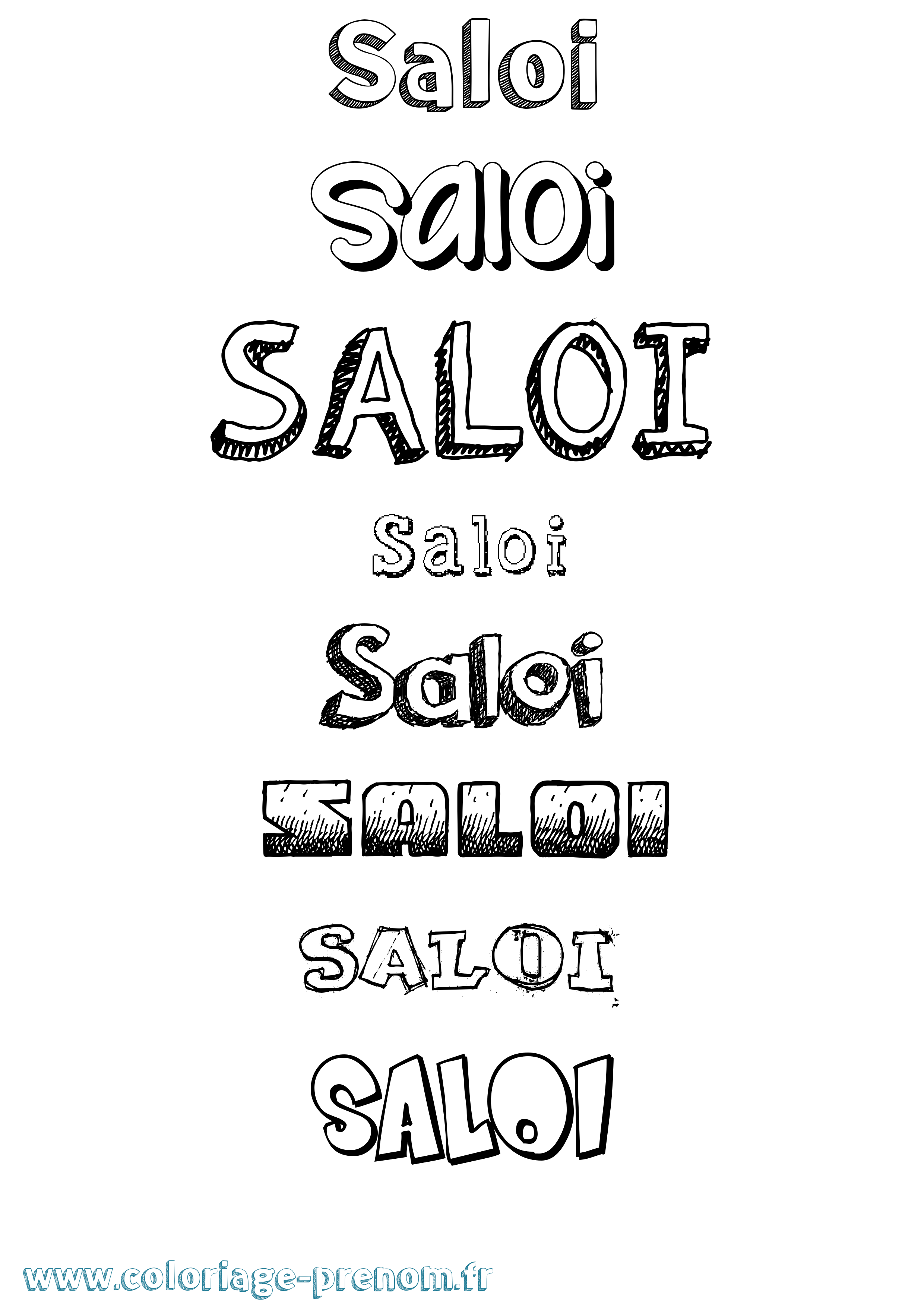 Coloriage Saloi Dessiné Coloriage prénom Saloi Dessiné