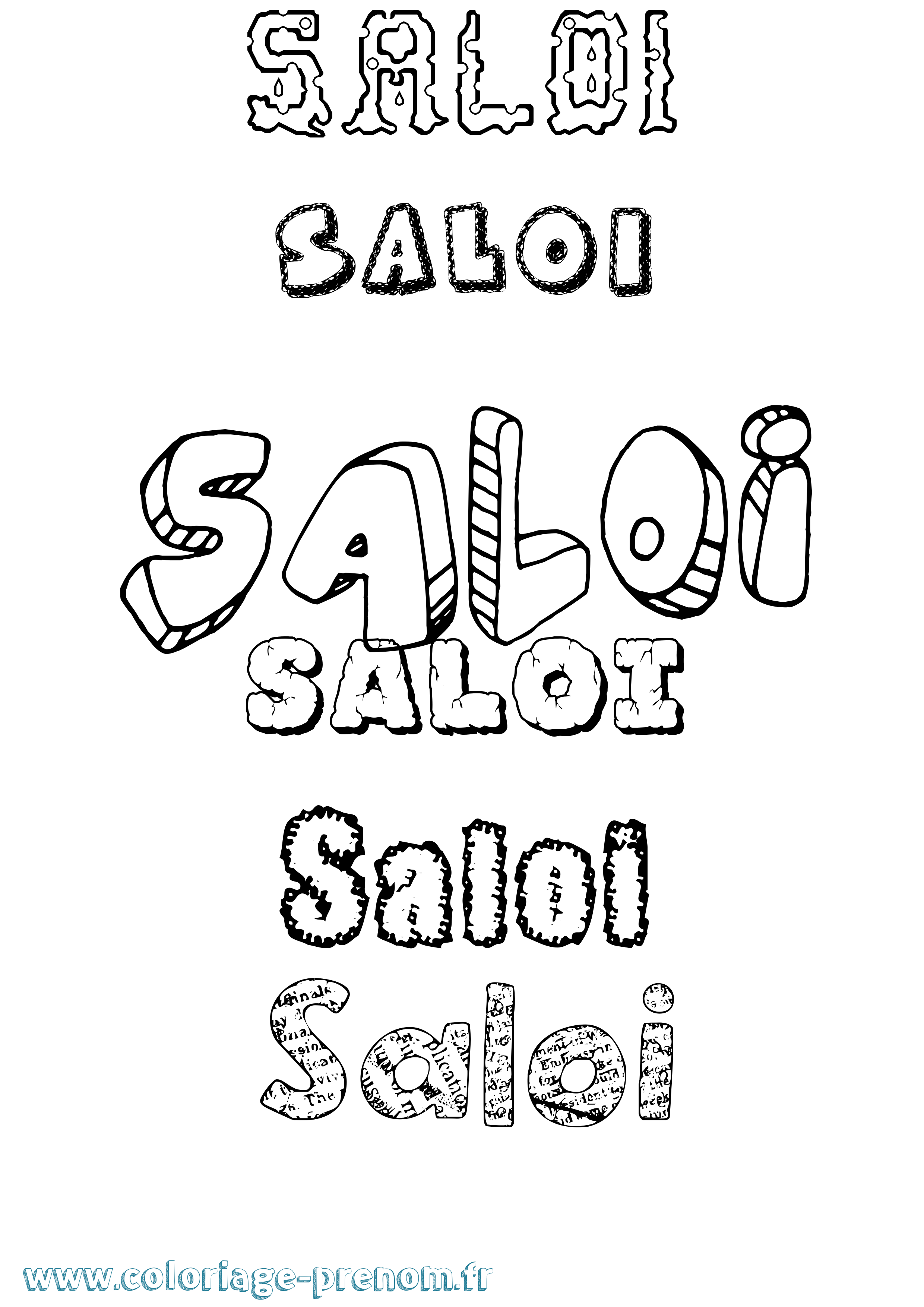 Coloriage Saloi Destructuré Coloriage prénom Saloi Destructuré