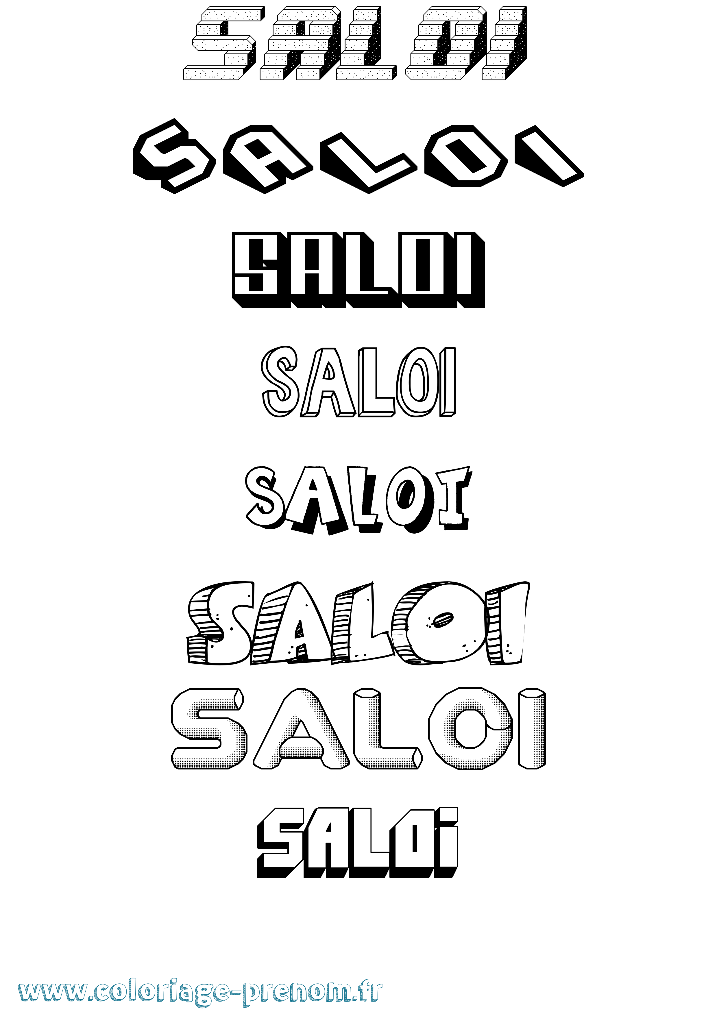 Coloriage Saloi Effet 3D Coloriage prénom Saloi Effet 3D