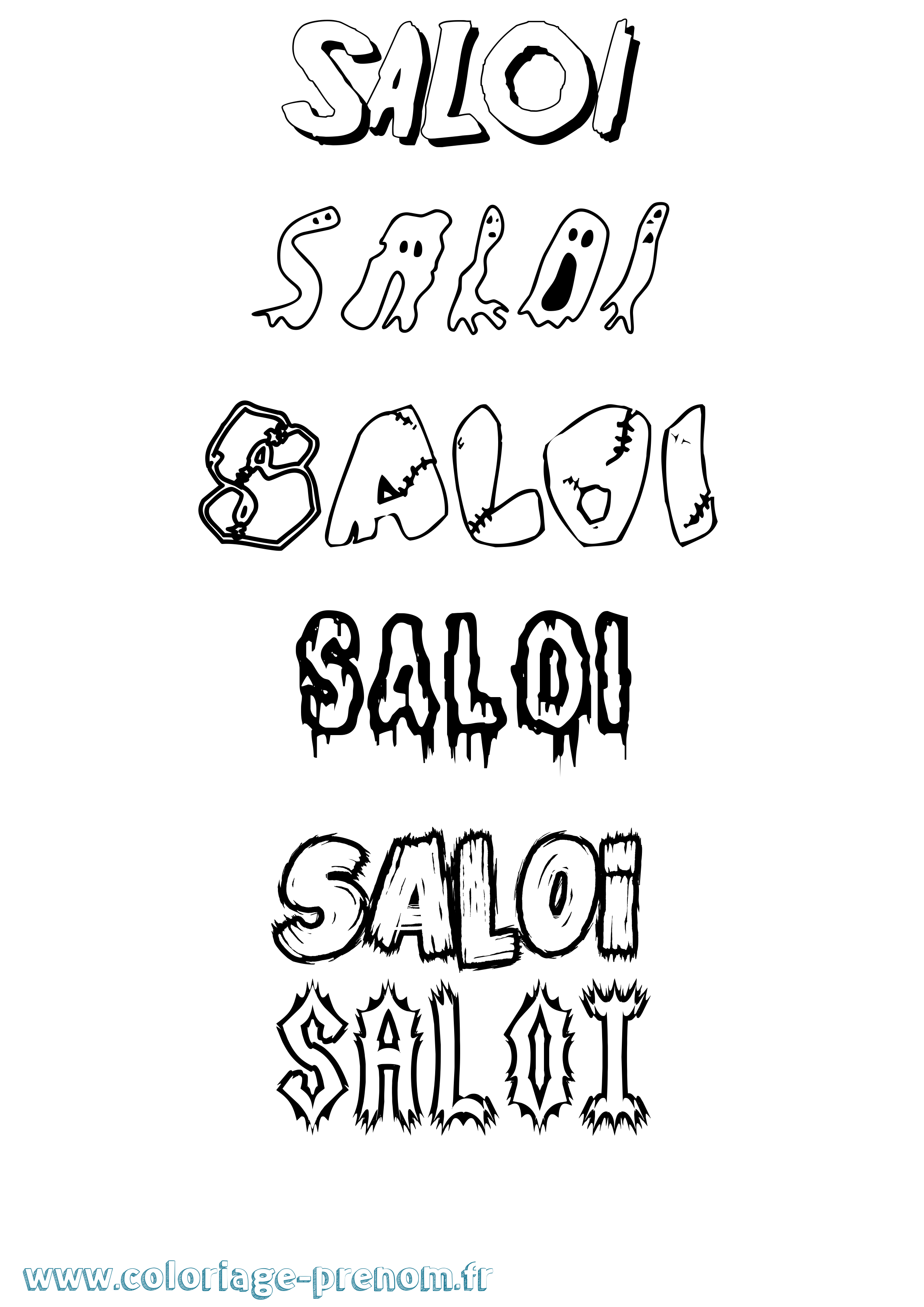 Coloriage Saloi Frisson Coloriage prénom Saloi Frisson
