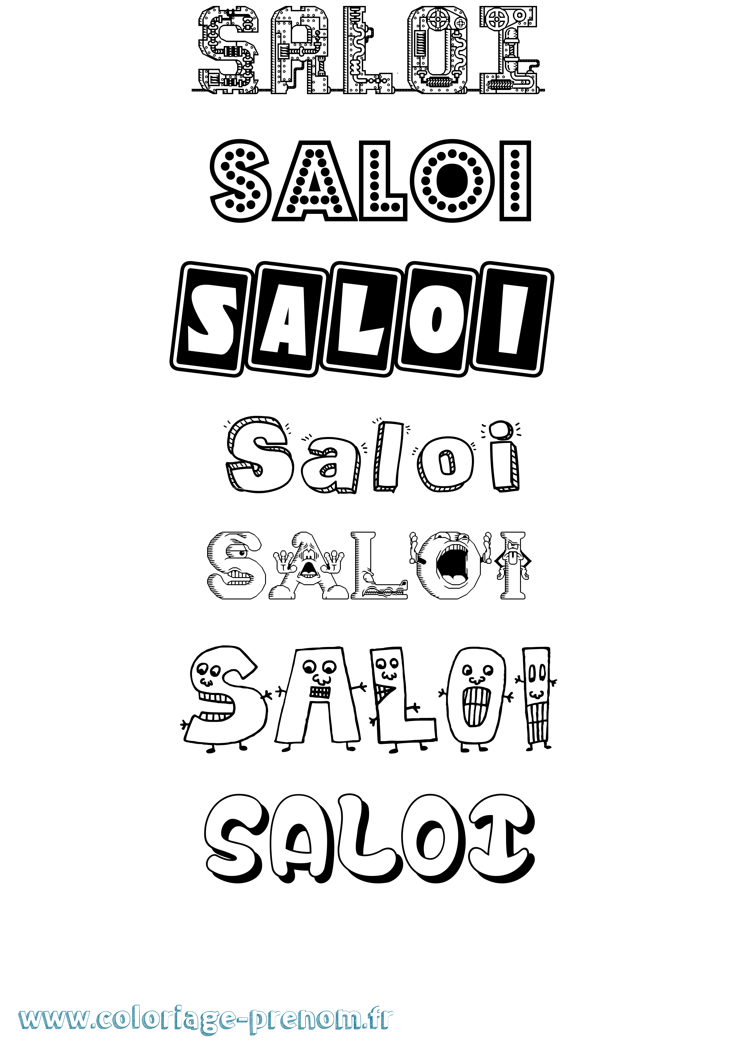 Coloriage Saloi Fun Coloriage prénom Saloi Fun