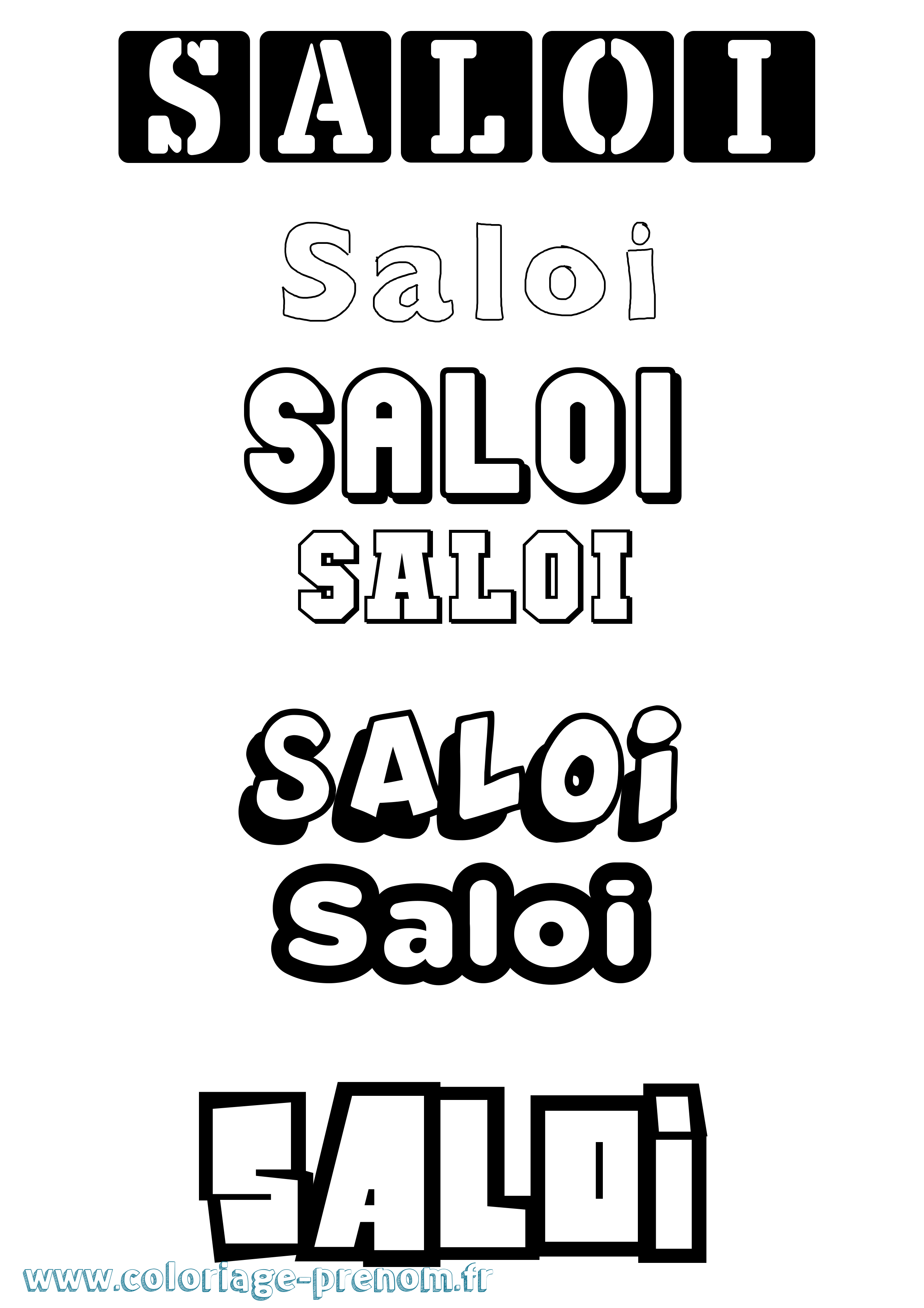 Coloriage Saloi Simple Coloriage prénom Saloi Simple