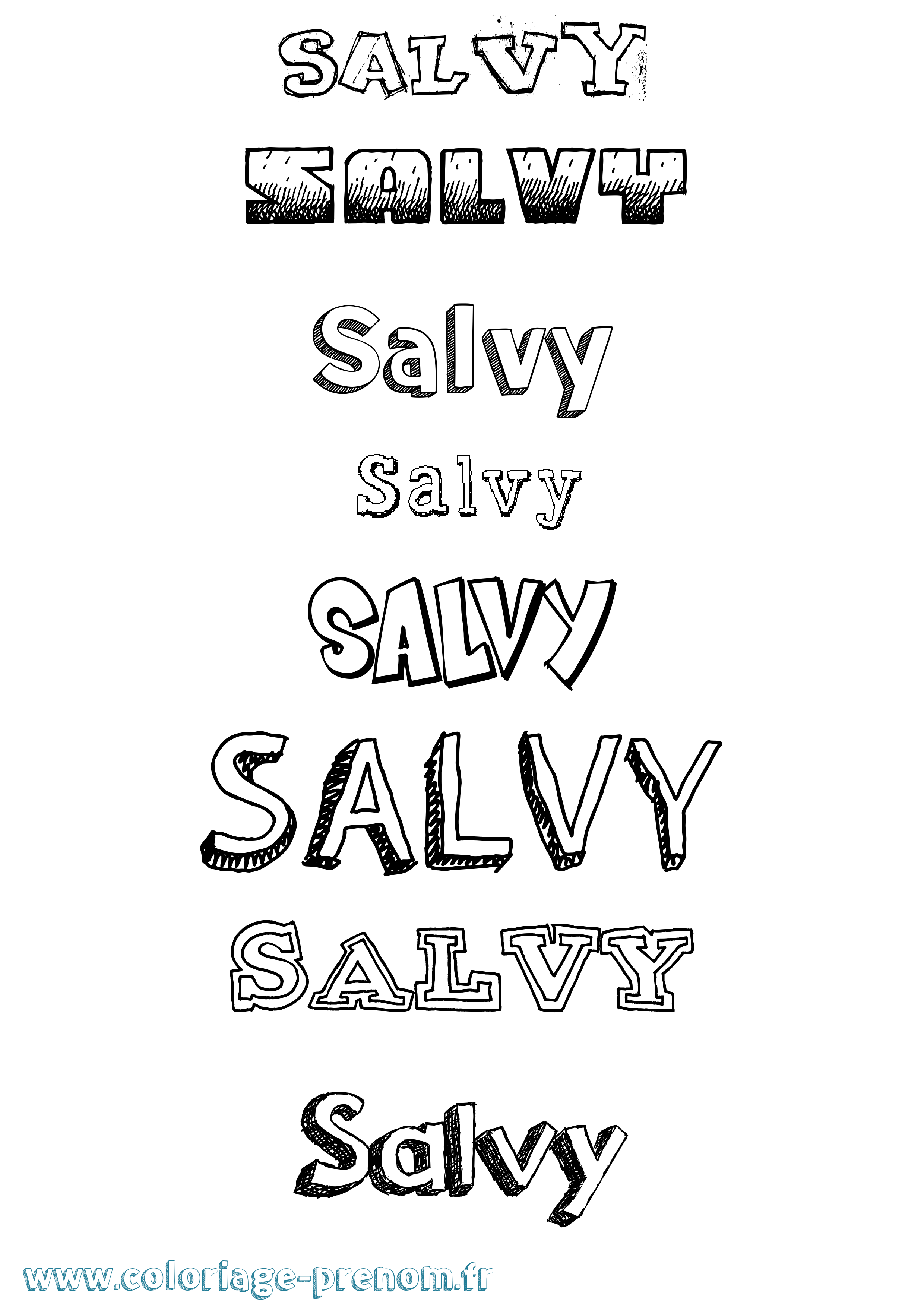 Coloriage Salvy Dessiné Coloriage prénom Salvy Dessiné