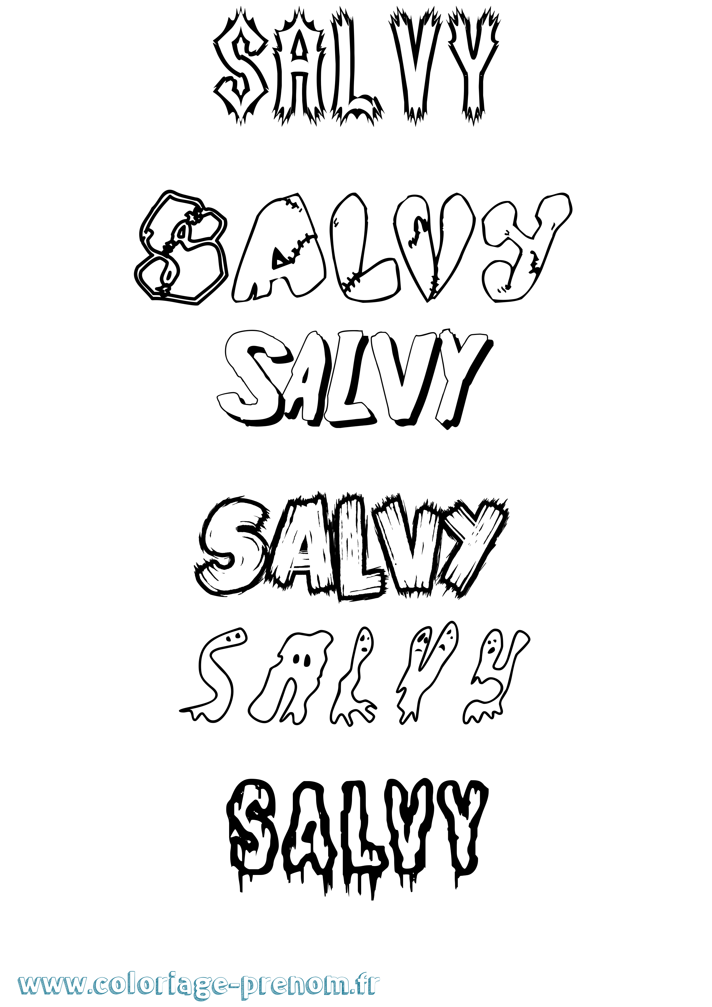 Coloriage Salvy Frisson Coloriage prénom Salvy Frisson