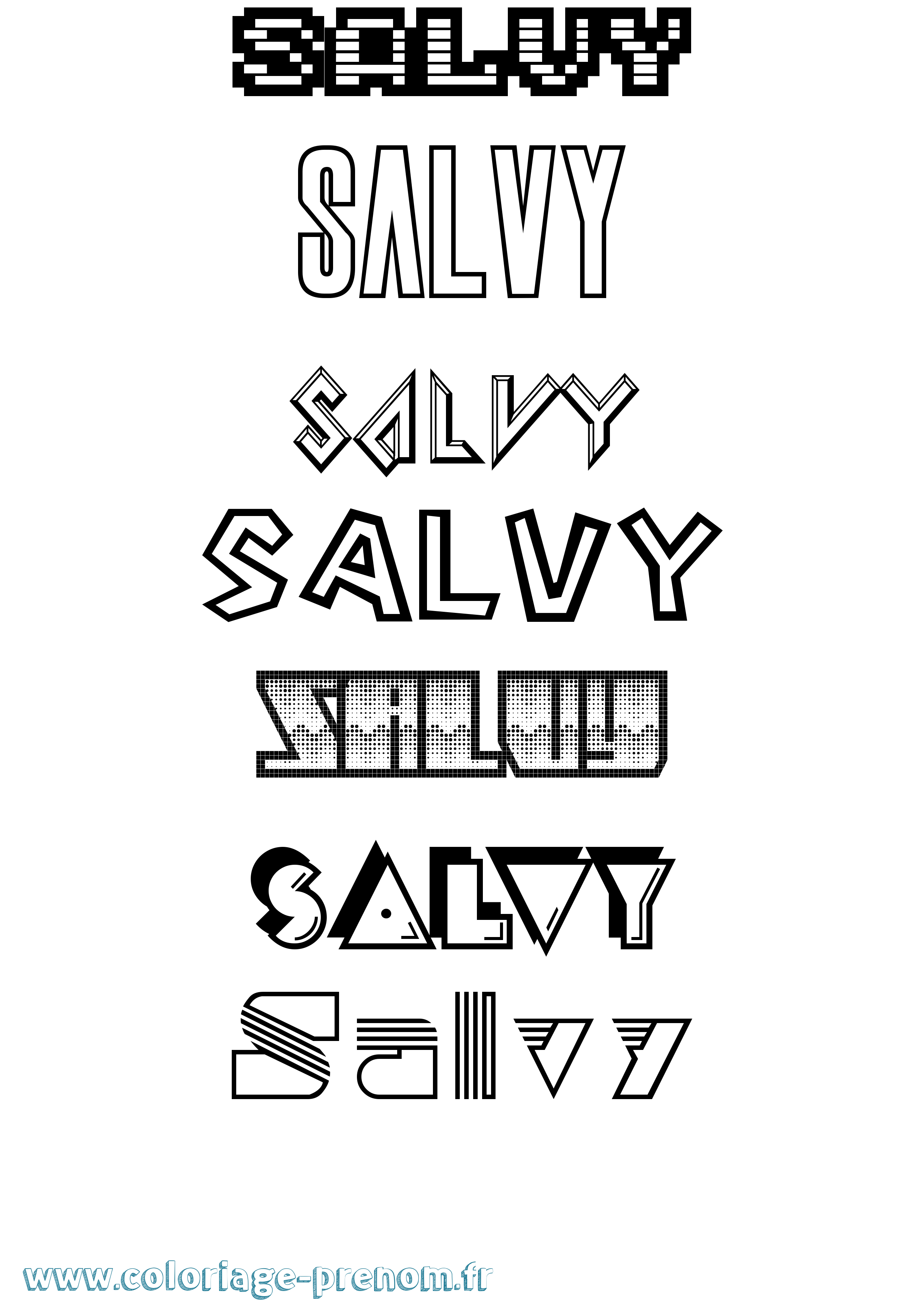 Coloriage Salvy Jeux Vidéos Coloriage prénom Salvy Jeux Vidéos