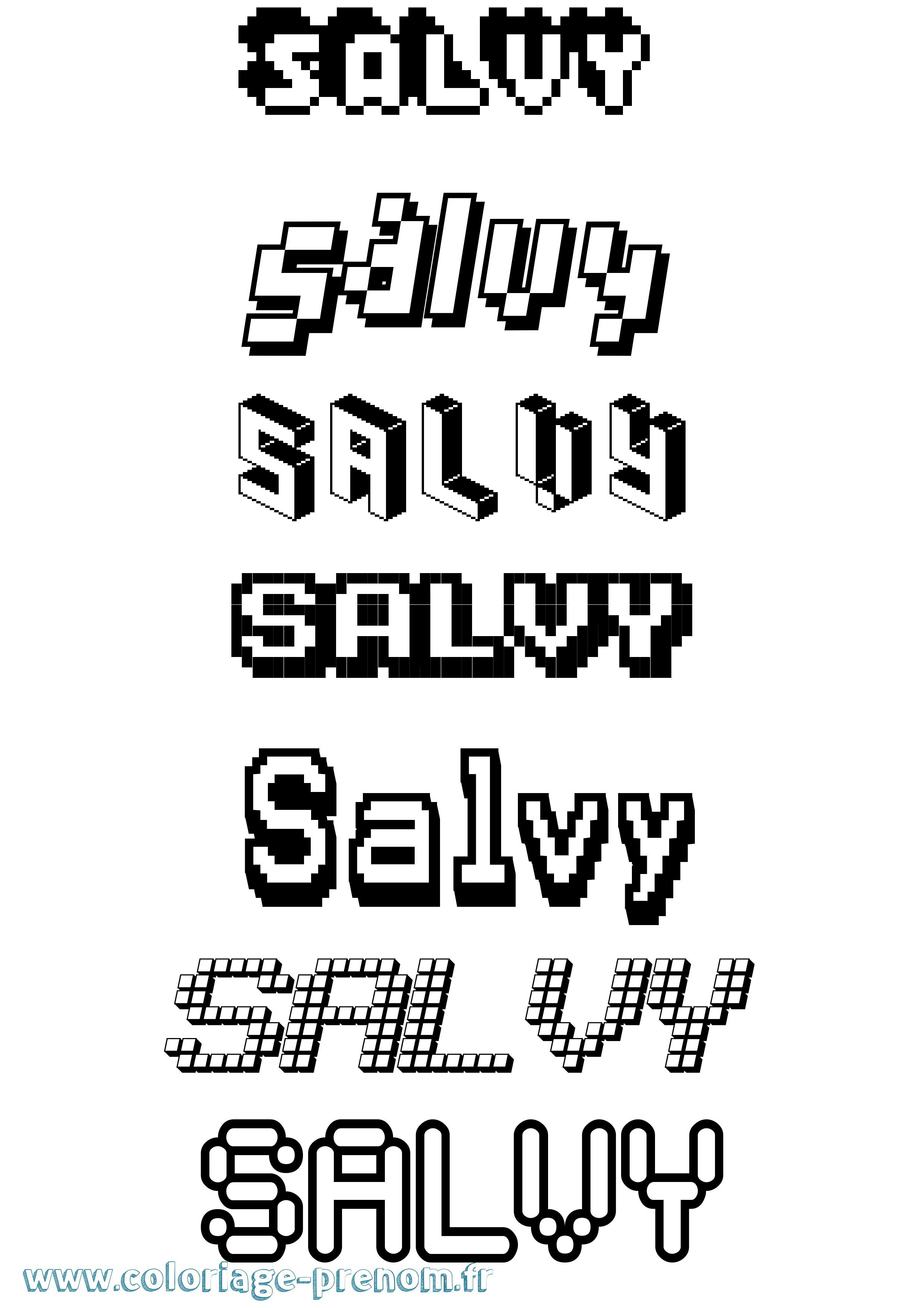 Coloriage Salvy Pixel Coloriage prénom Salvy Pixel