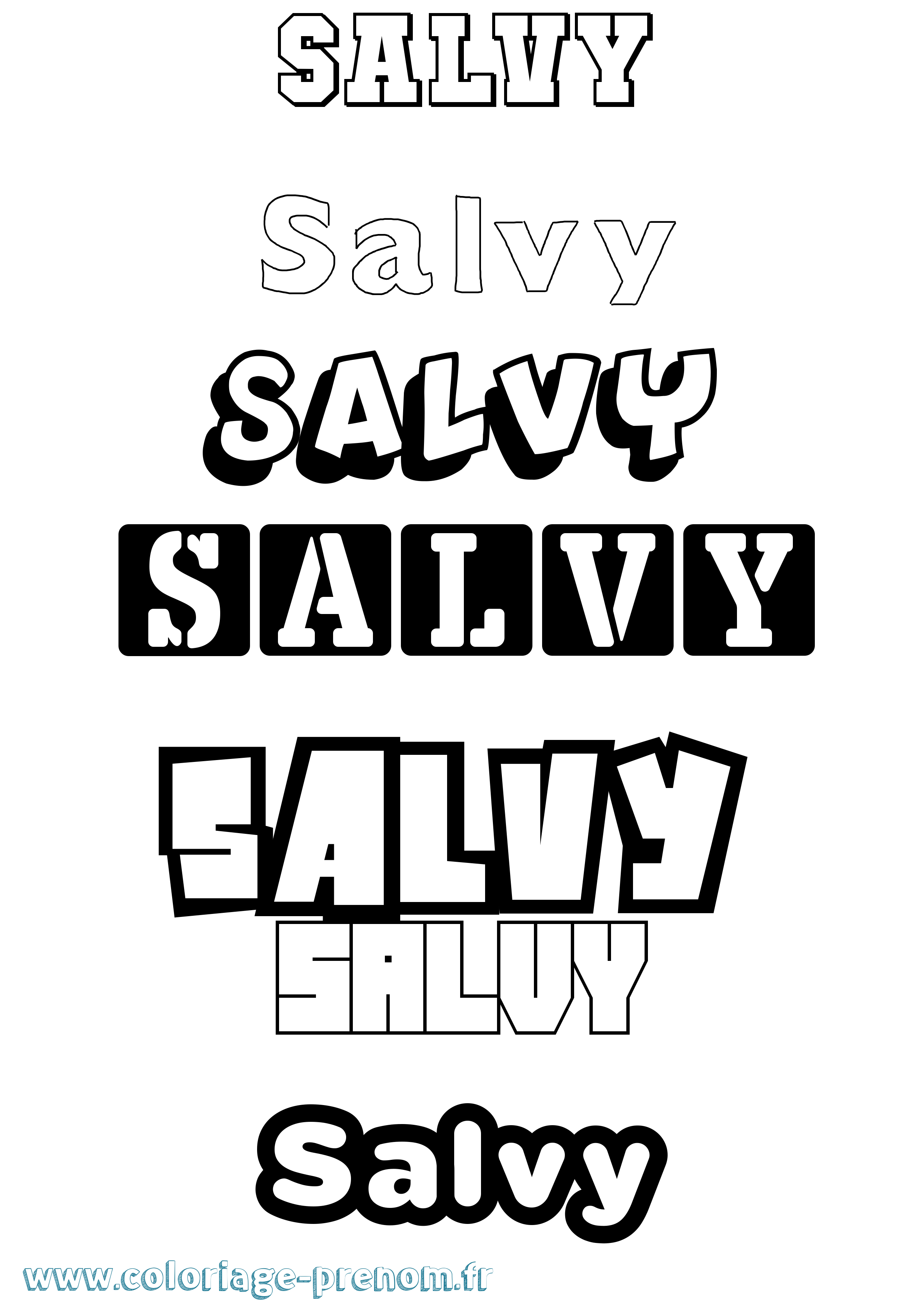 Coloriage Salvy Simple Coloriage prénom Salvy Simple
