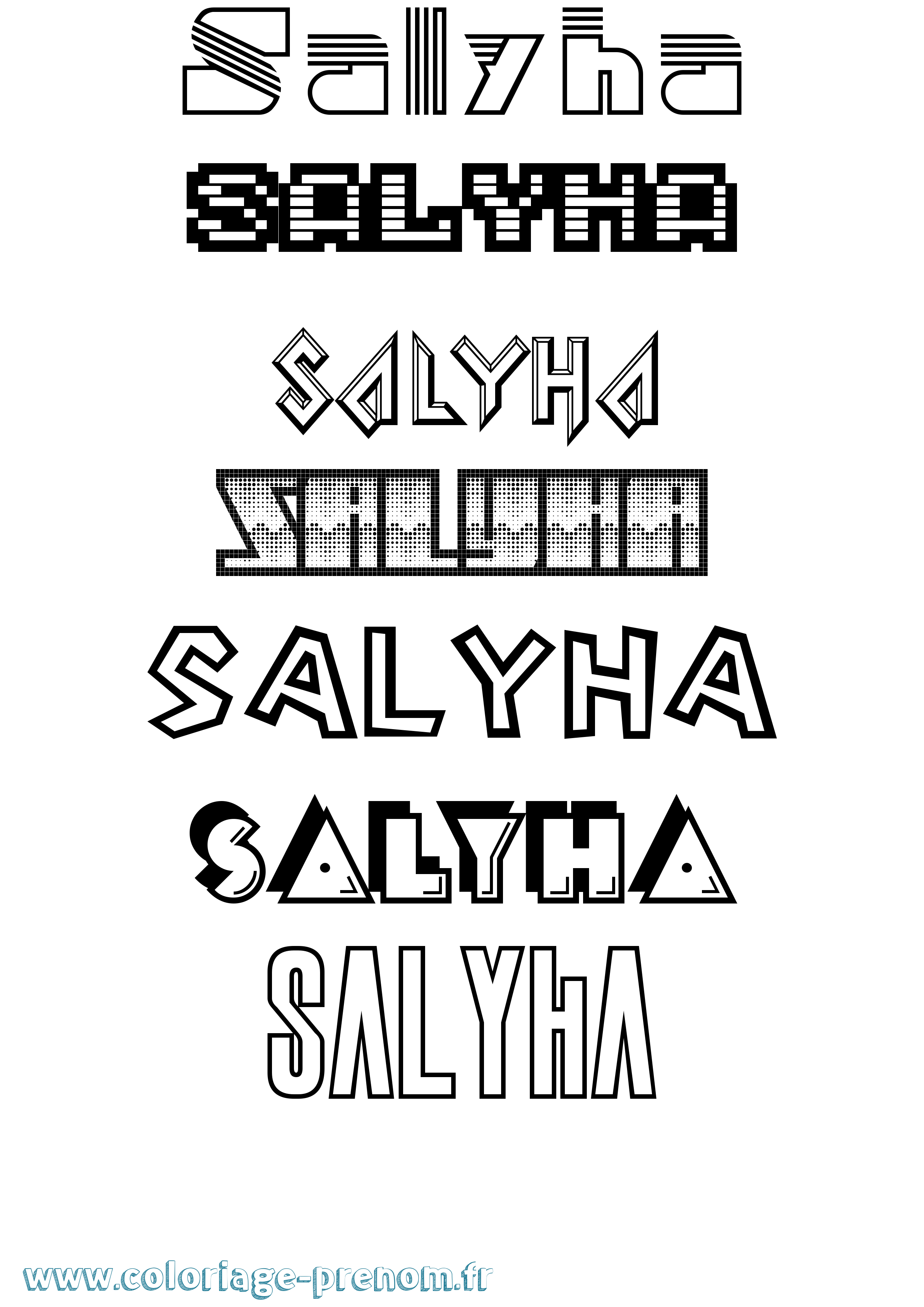 Coloriage Salyha Jeux Vidéos Coloriage prénom Salyha Jeux Vidéos