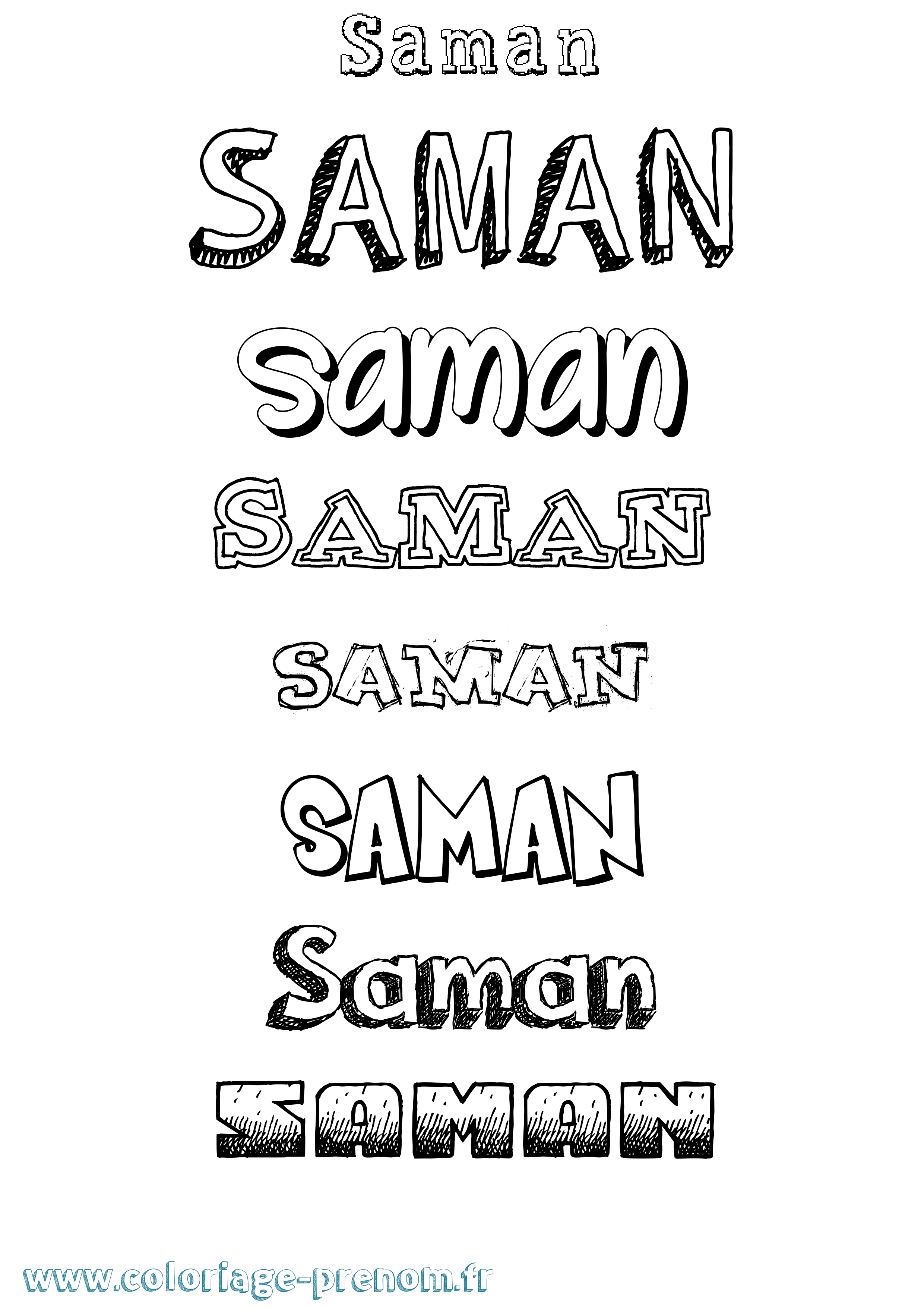Coloriage Saman Dessiné Coloriage prénom Saman Dessiné