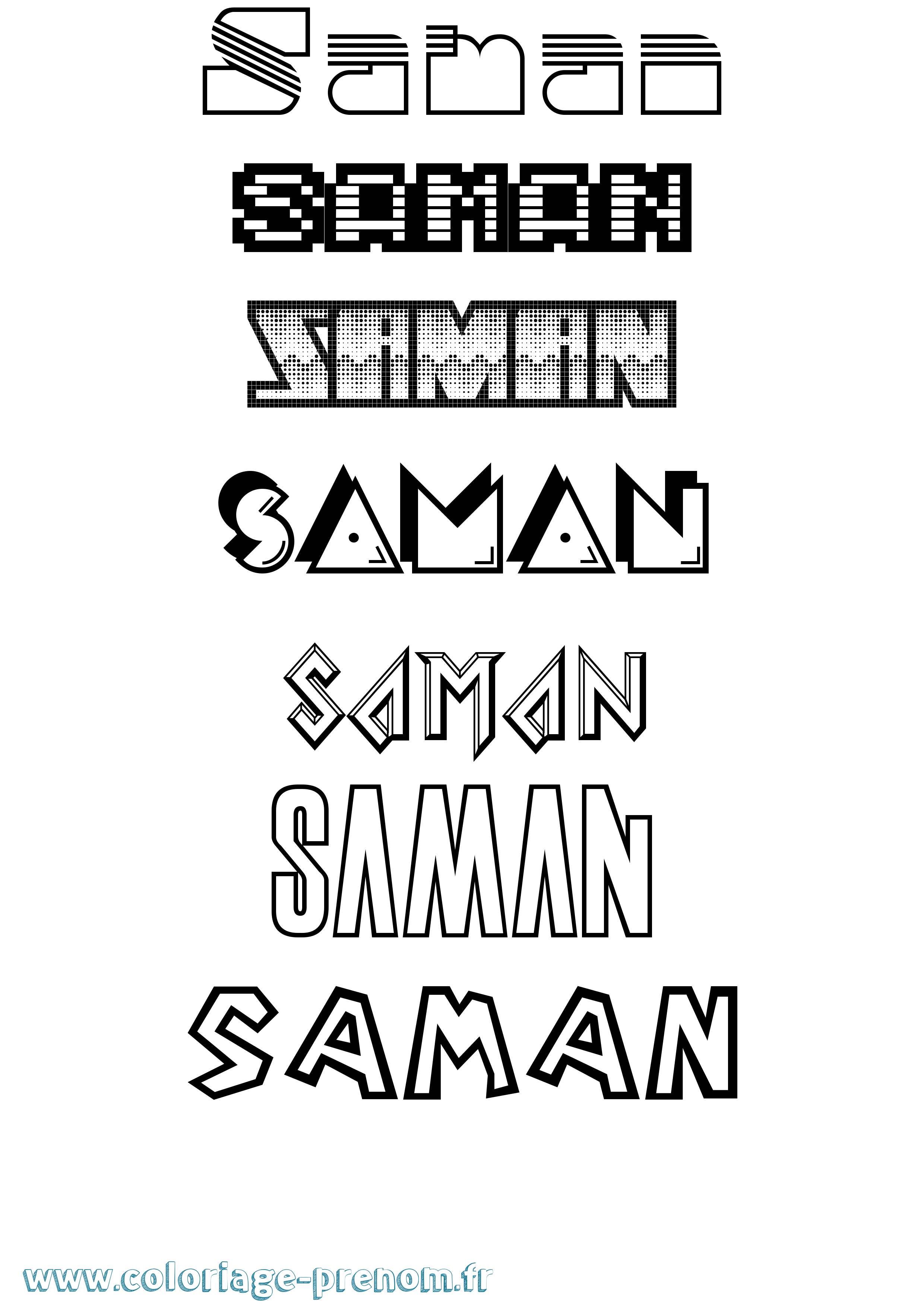 Coloriage Saman Jeux Vidéos Coloriage prénom Saman Jeux Vidéos