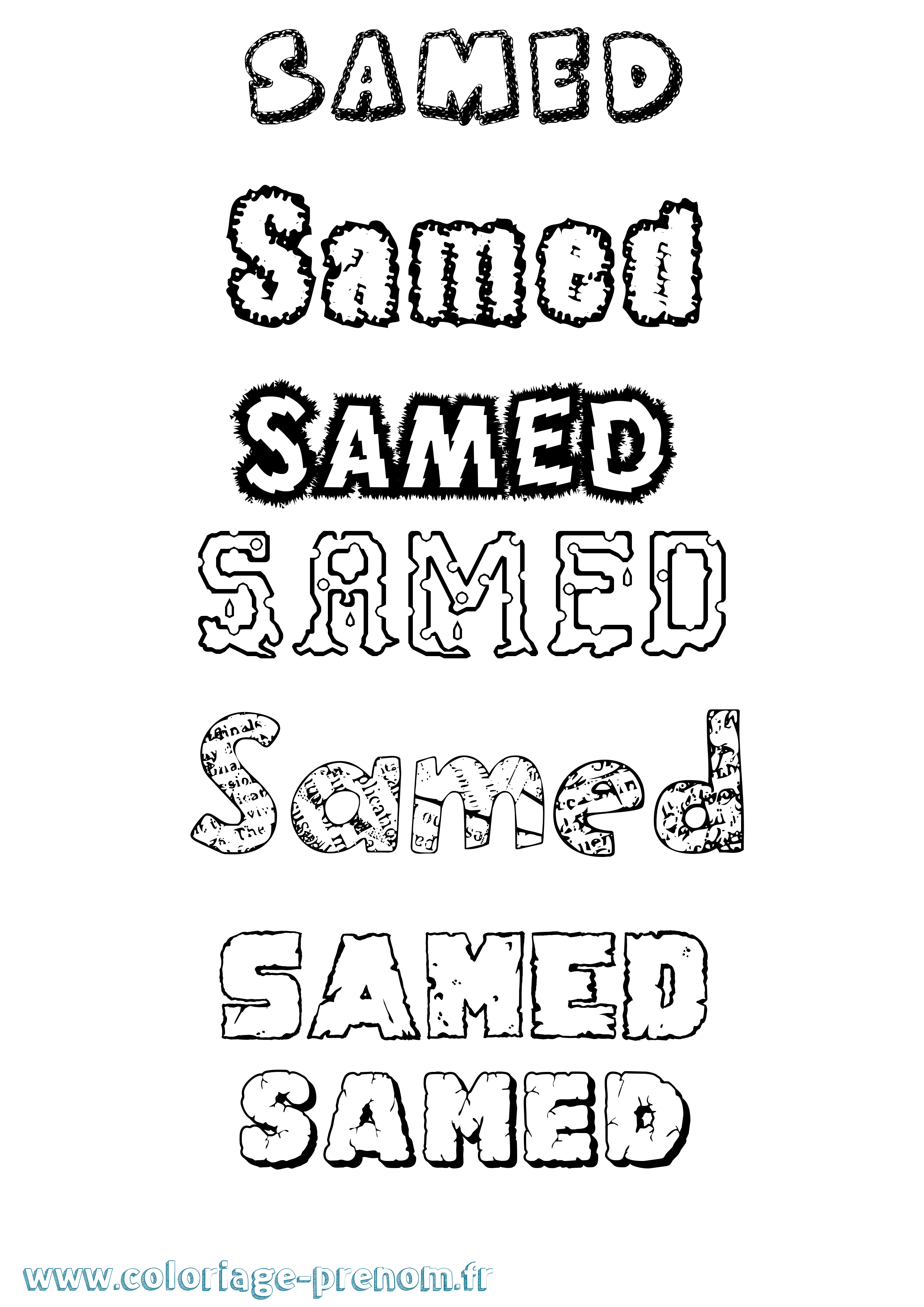 Coloriage Samed Destructuré Coloriage prénom Samed Destructuré