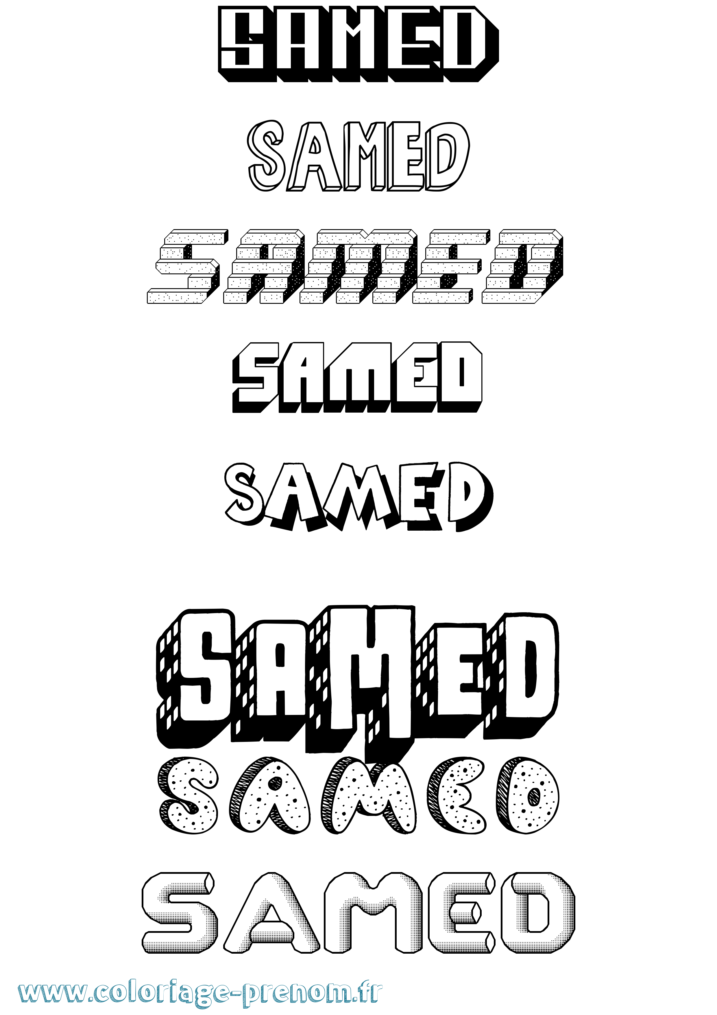 Coloriage Samed Effet 3D Coloriage prénom Samed Effet 3D