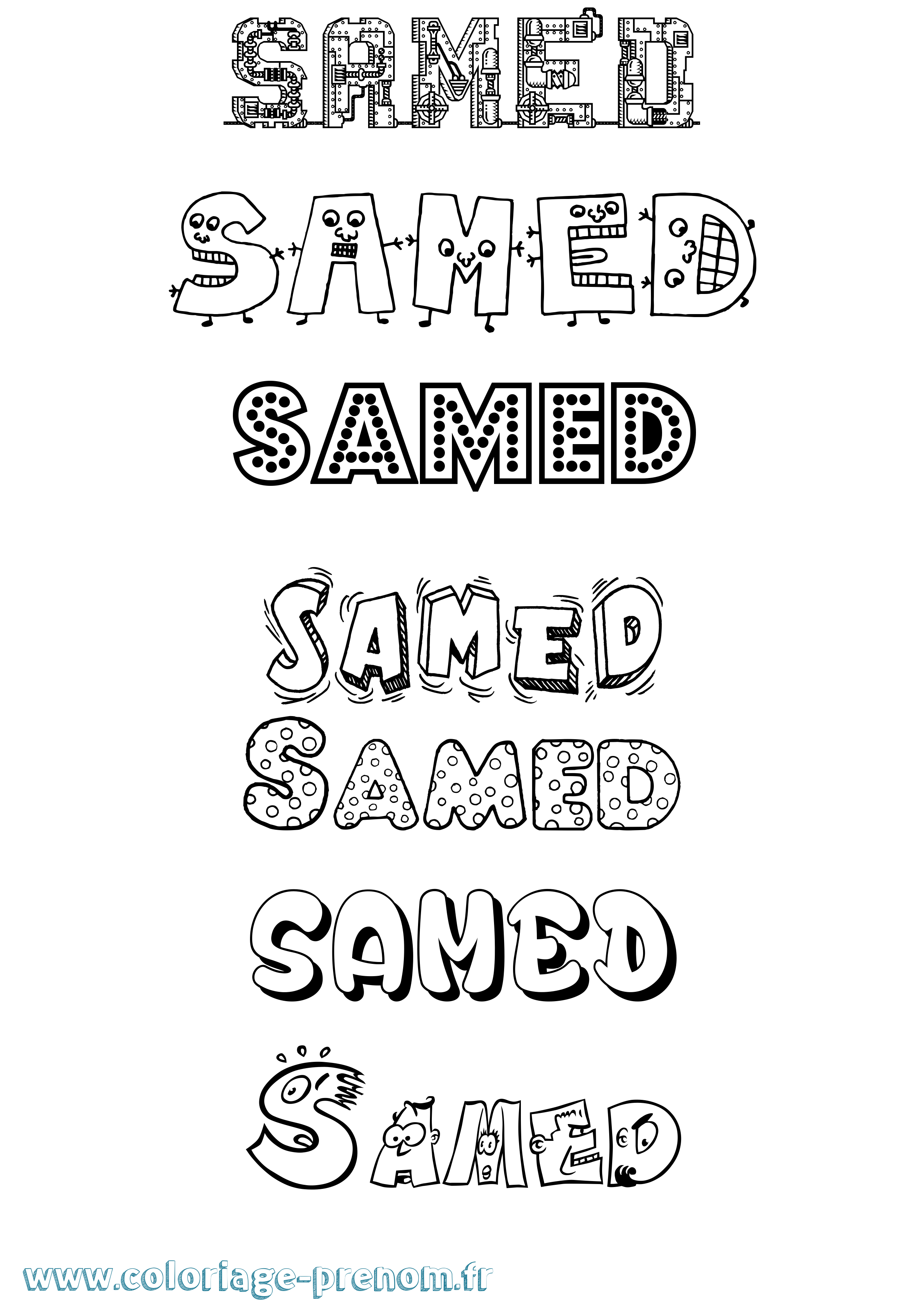 Coloriage Samed Fun Coloriage prénom Samed Fun