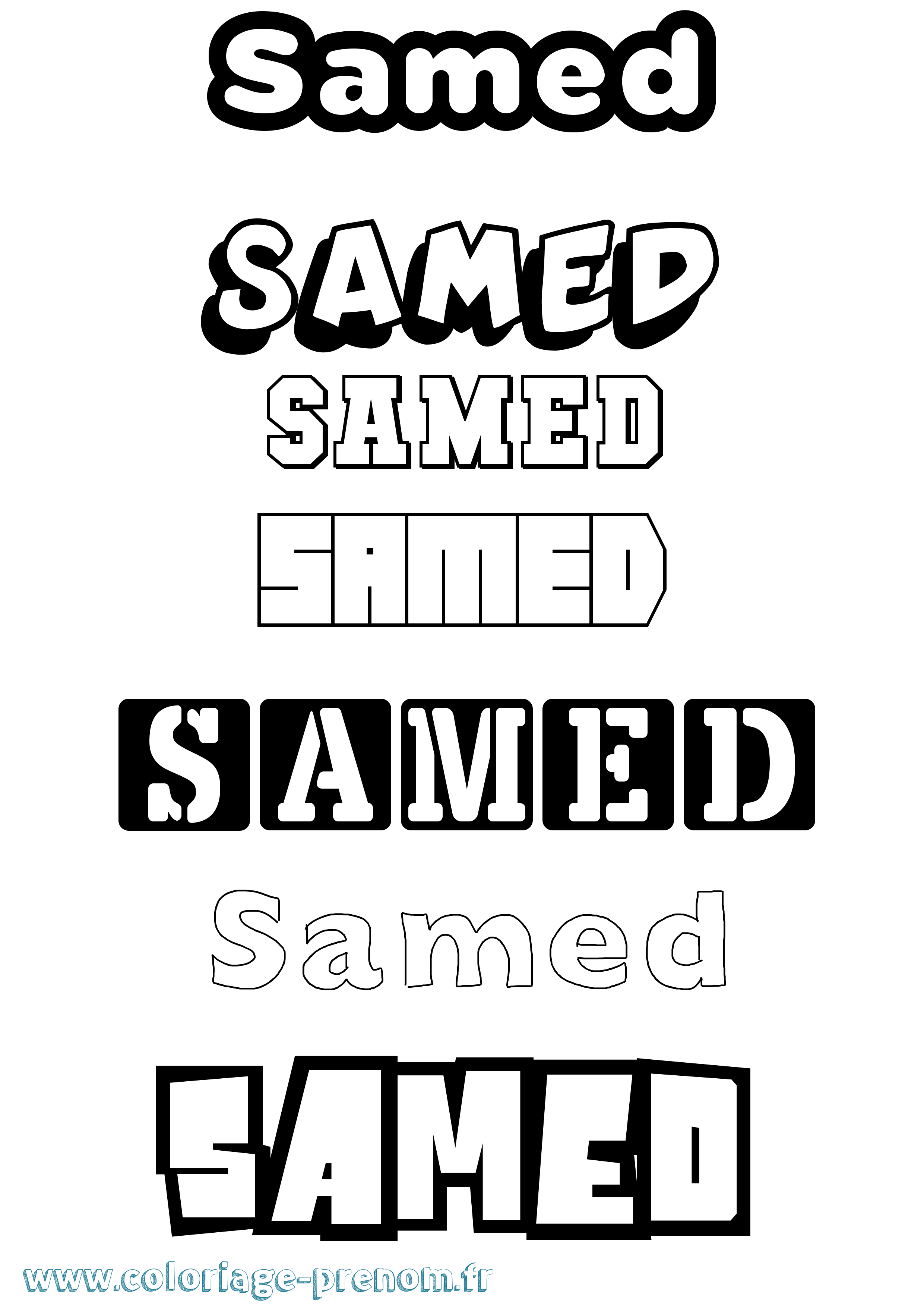 Coloriage Samed Simple Coloriage prénom Samed Simple