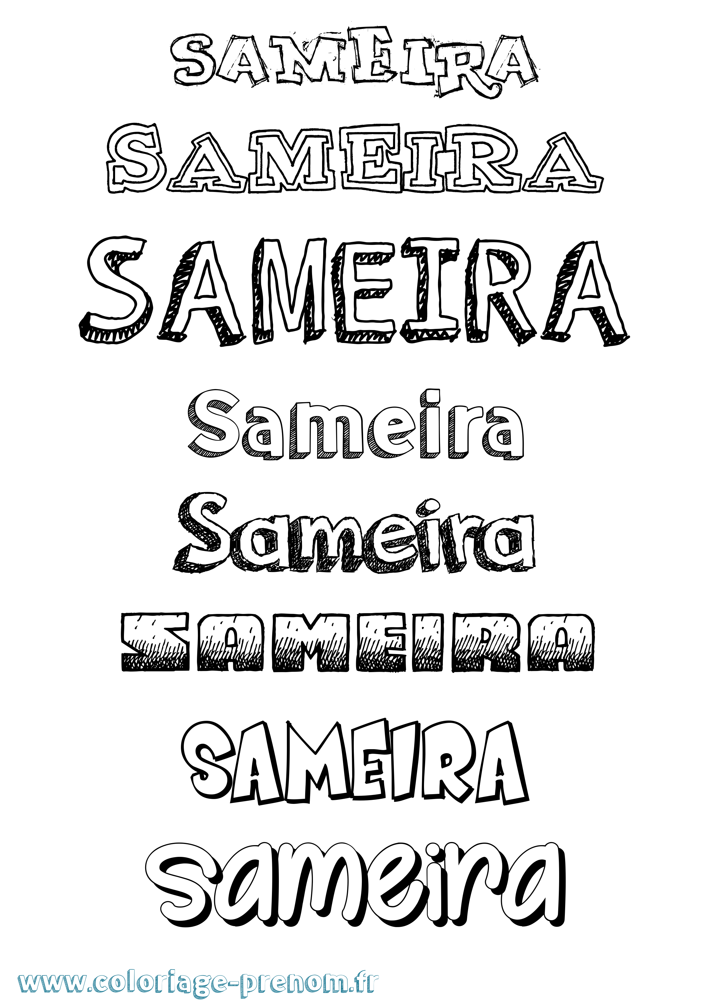 Coloriage Sameira Dessiné Coloriage prénom Sameira Dessiné