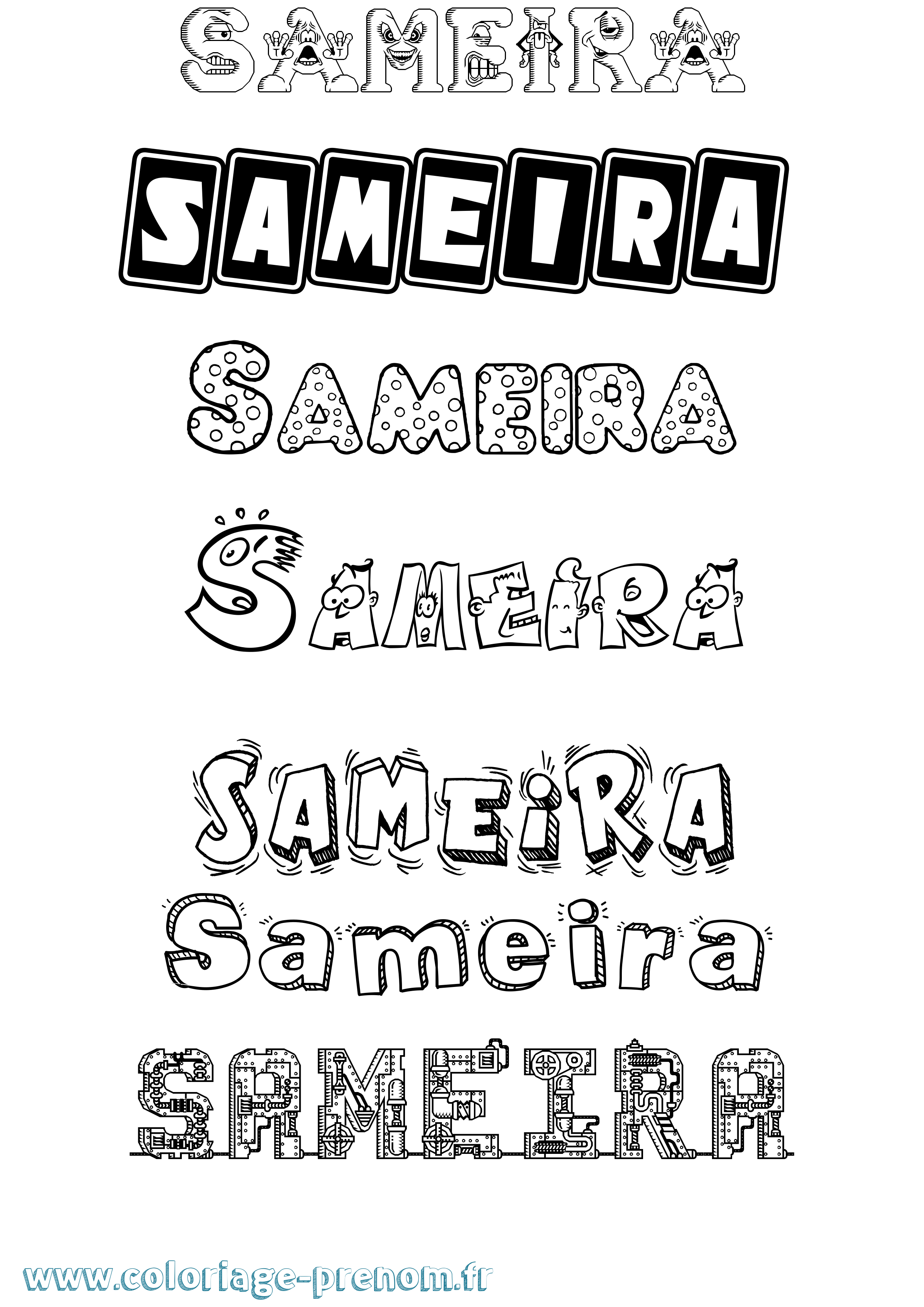 Coloriage Sameira Fun Coloriage prénom Sameira Fun