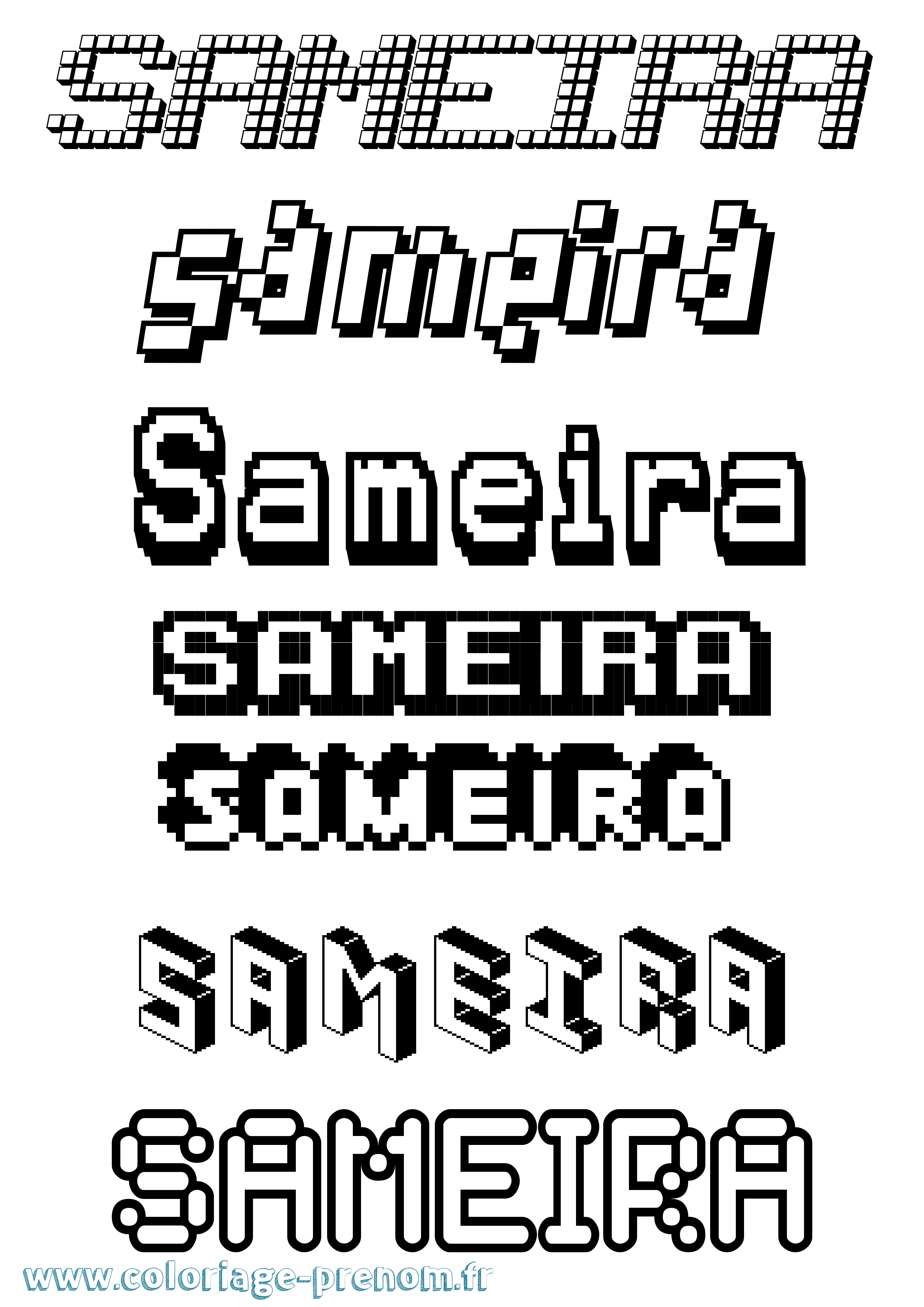 Coloriage Sameira Pixel Coloriage prénom Sameira Pixel