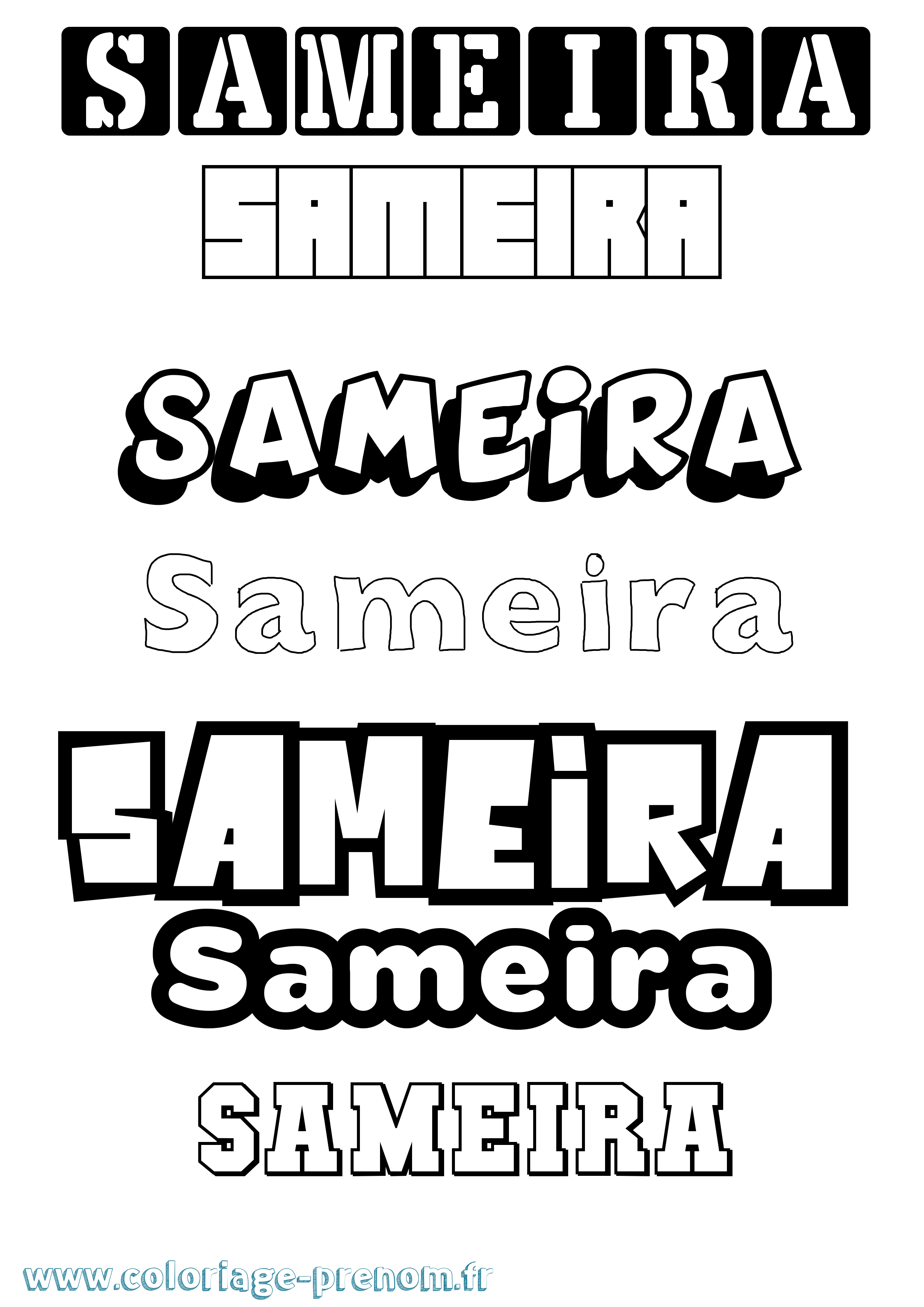 Coloriage Sameira Simple Coloriage prénom Sameira Simple