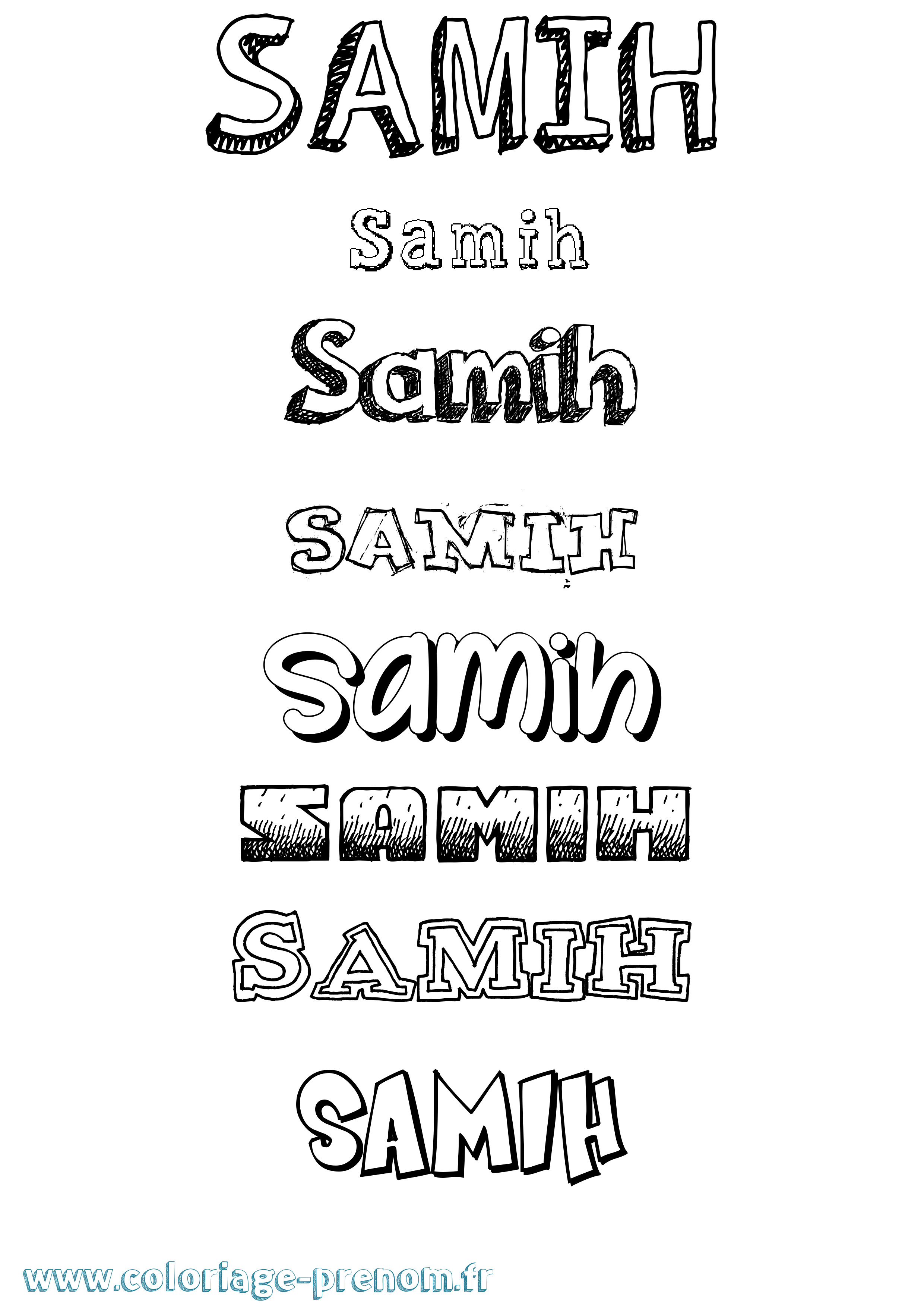 Coloriage Samih Dessiné Coloriage prénom Samih Dessiné