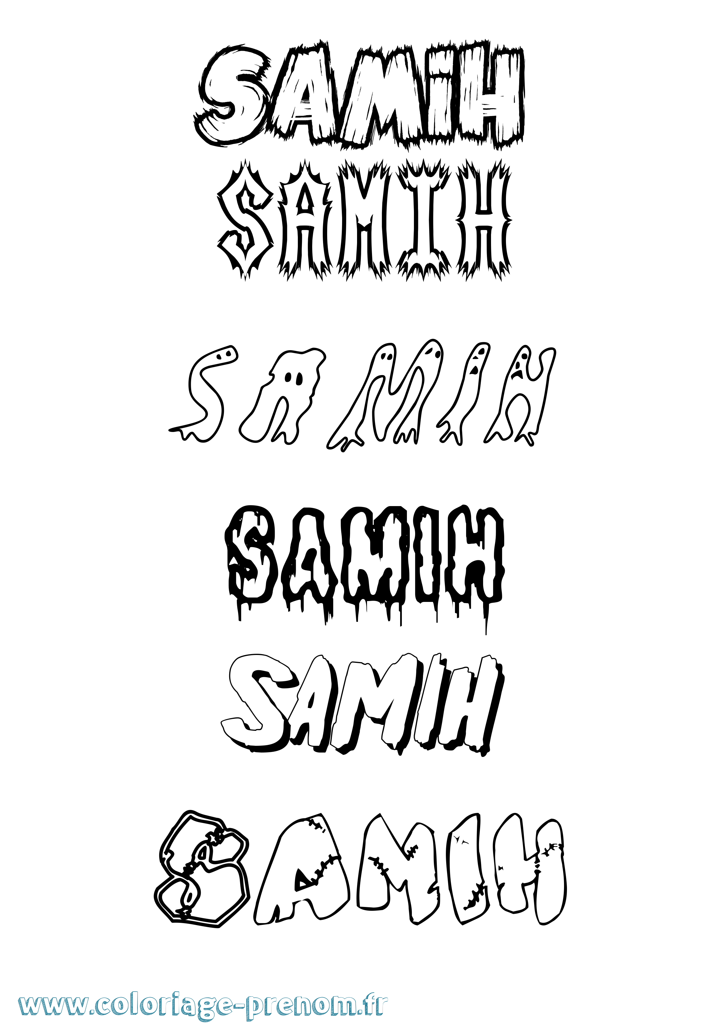 Coloriage Samih Frisson Coloriage prénom Samih Frisson