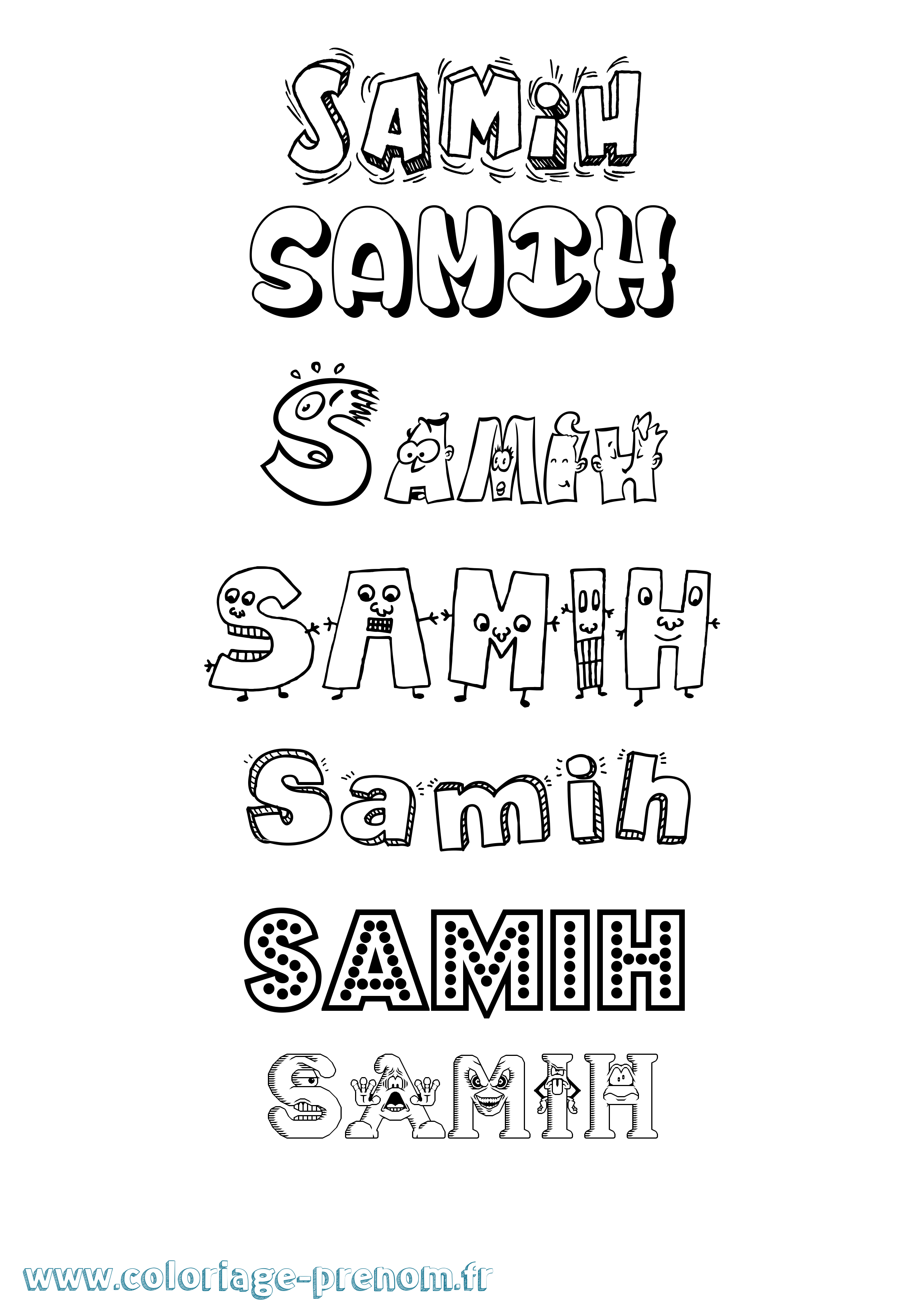 Coloriage Samih Fun Coloriage prénom Samih Fun