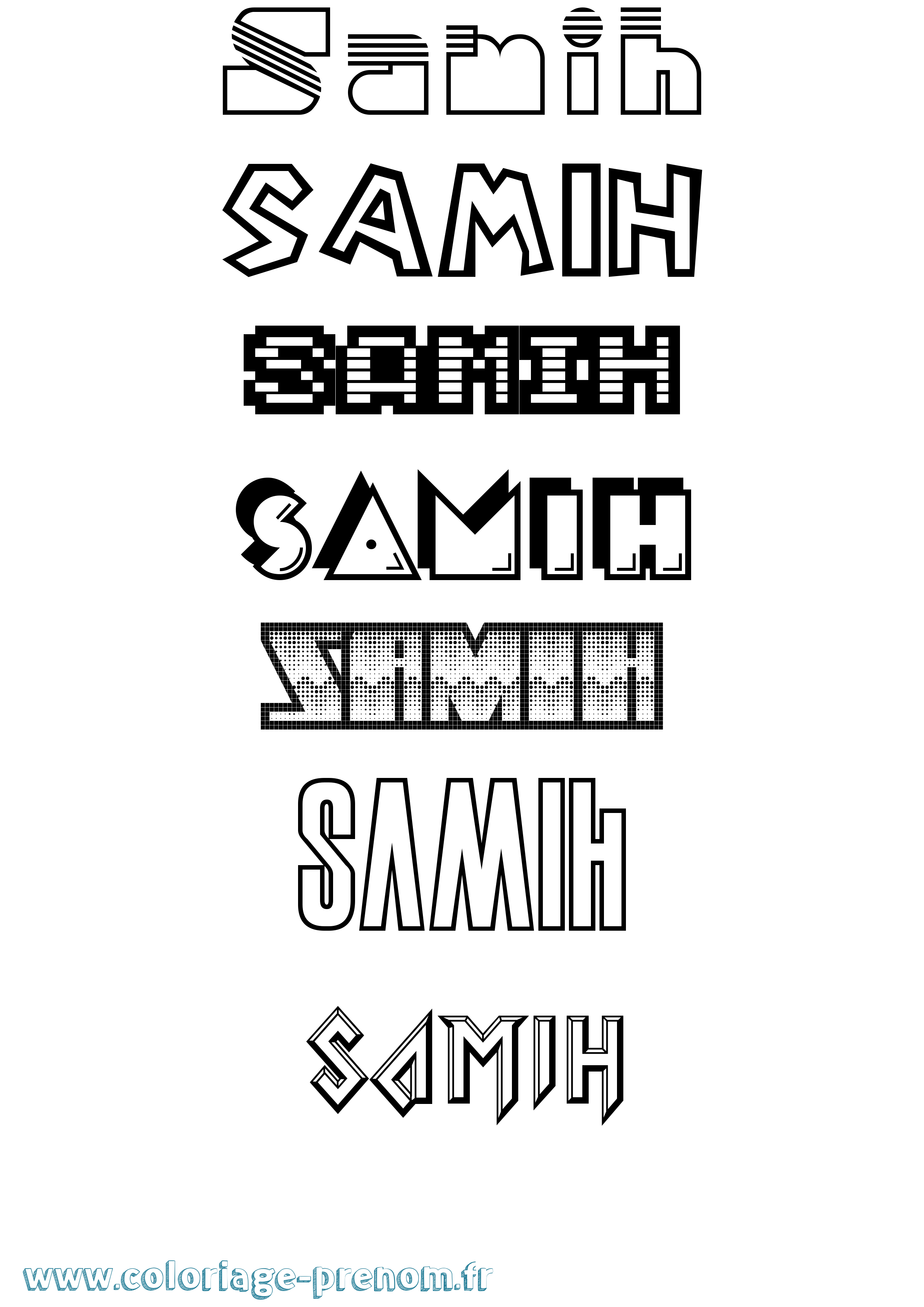 Coloriage Samih Jeux Vidéos Coloriage prénom Samih Jeux Vidéos