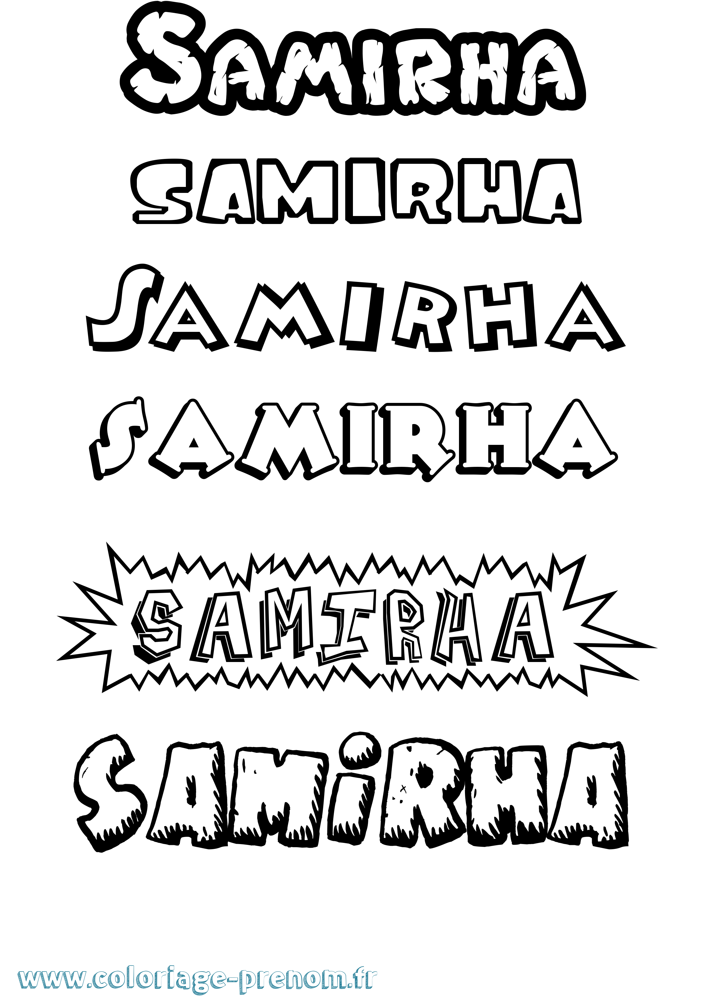 Coloriage Samirha Dessin Animé Coloriage prénom Samirha Dessin Animé