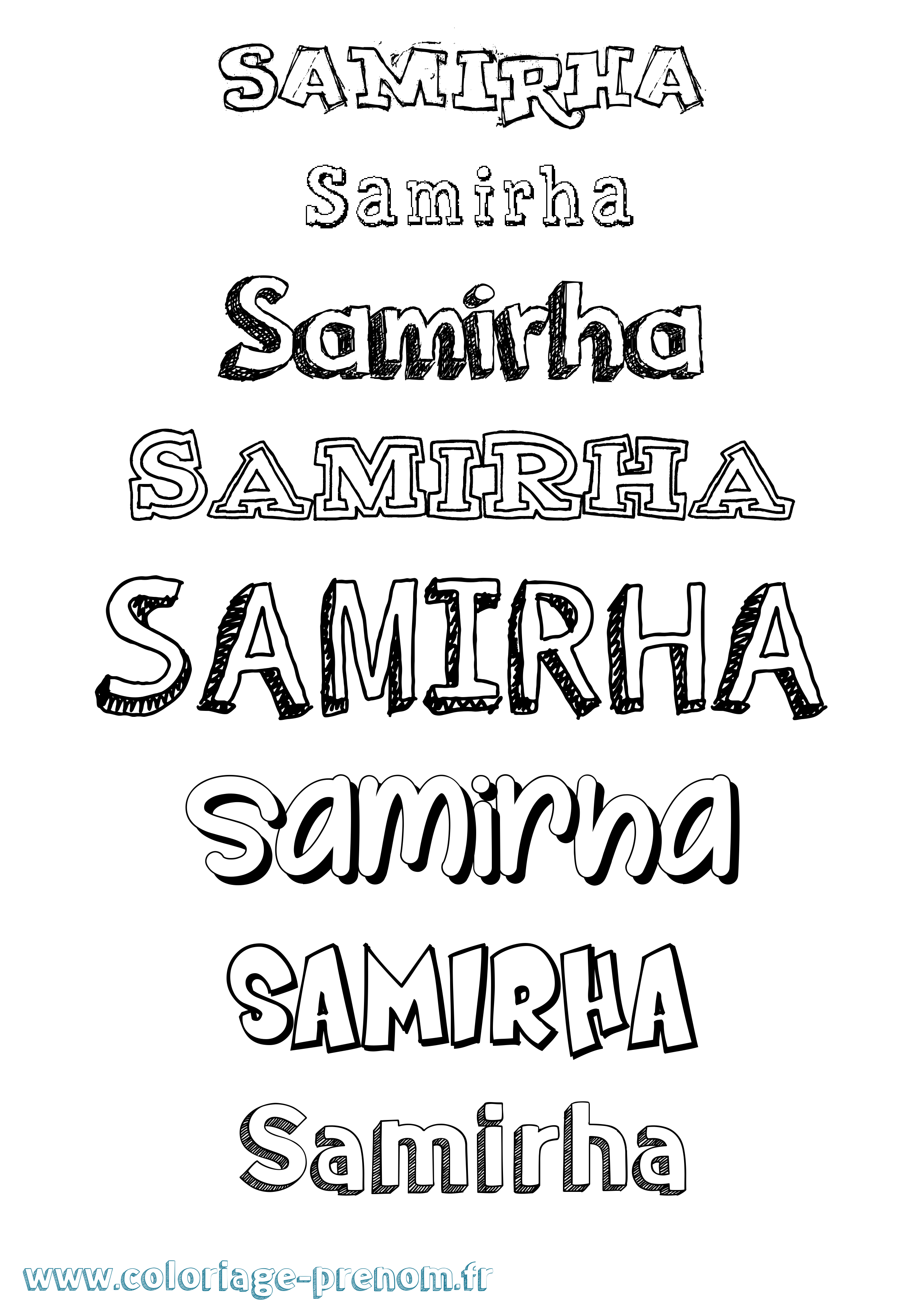 Coloriage Samirha Dessiné Coloriage prénom Samirha Dessiné