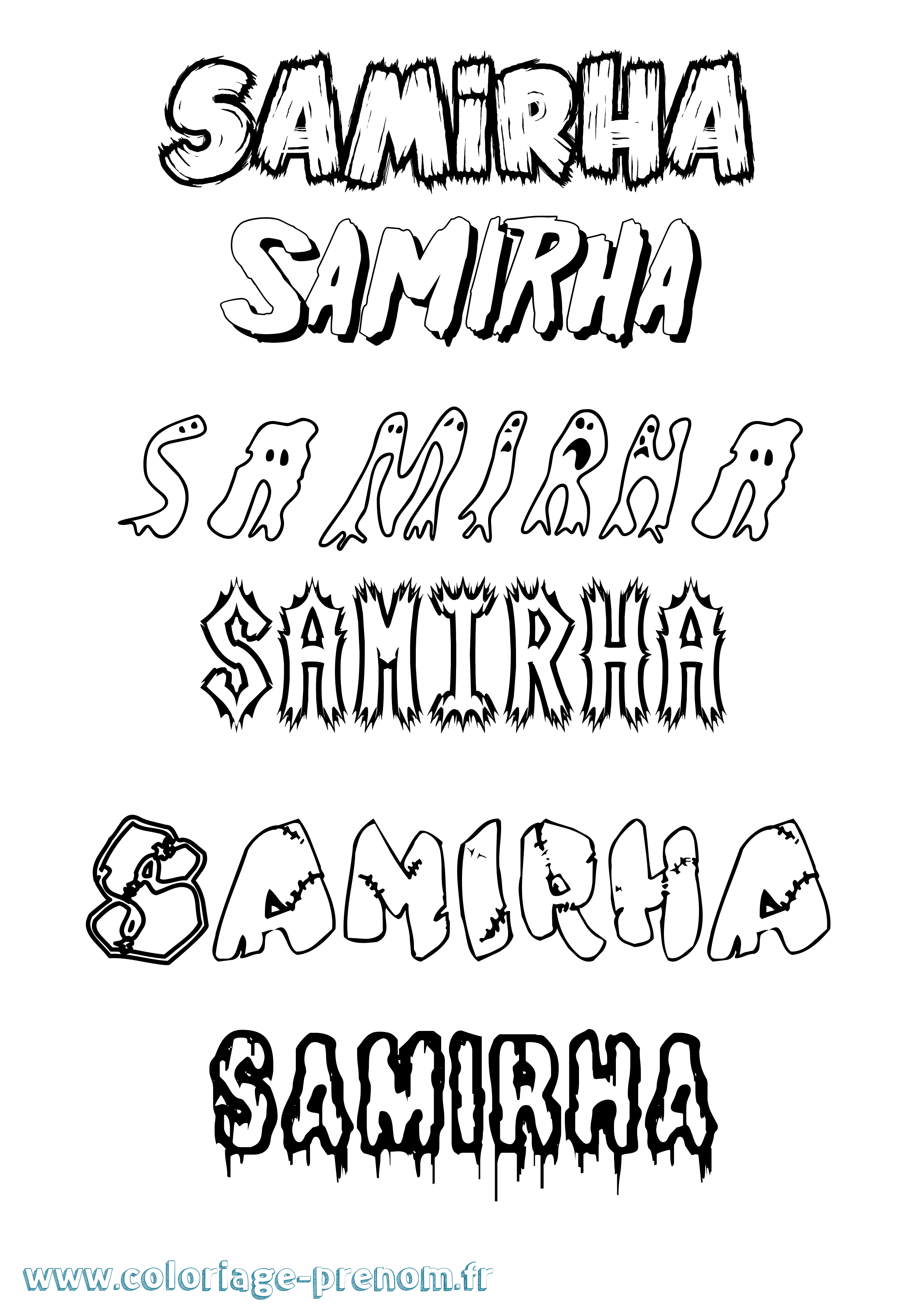 Coloriage Samirha Frisson Coloriage prénom Samirha Frisson