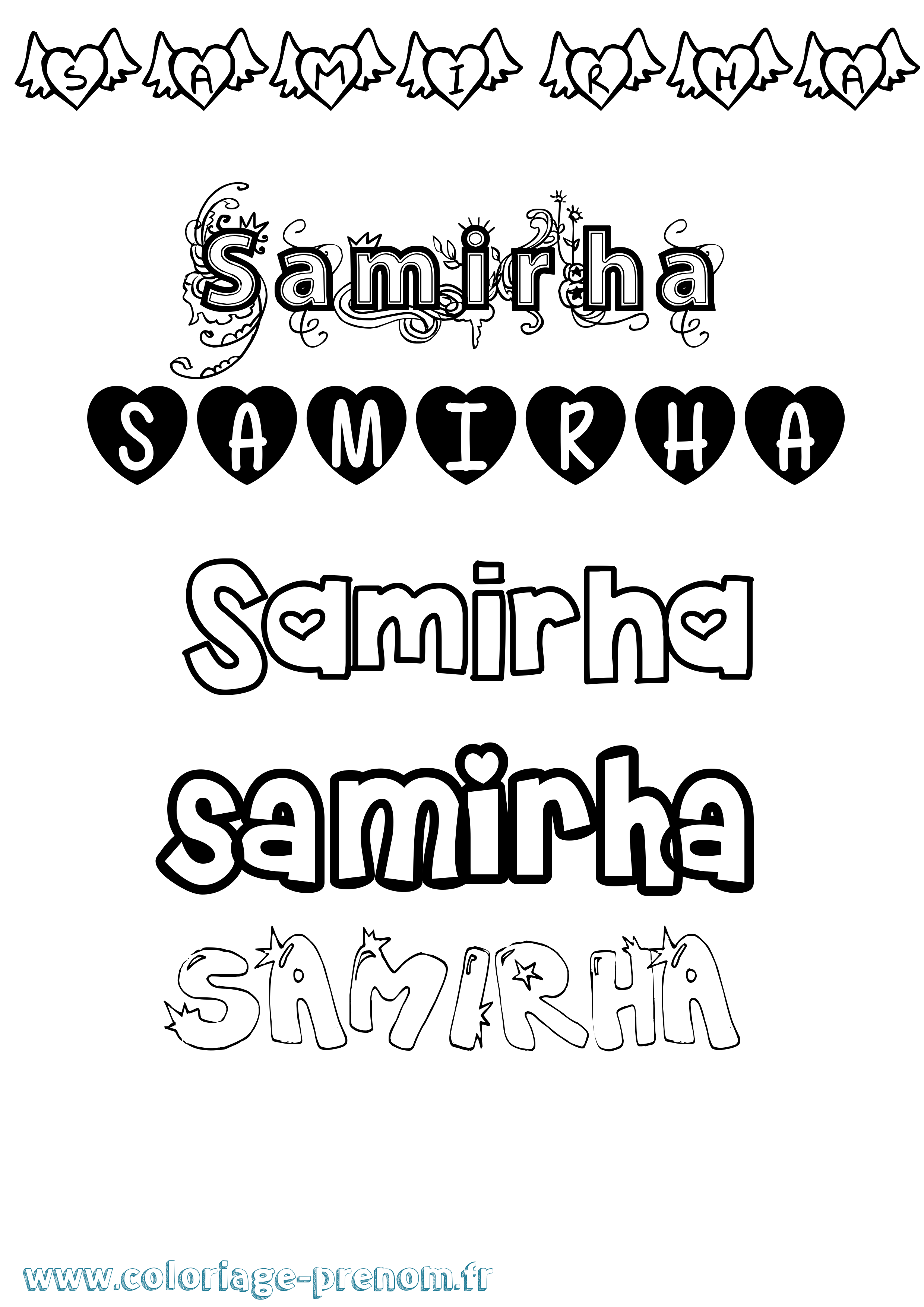 Coloriage Samirha Girly Coloriage prénom Samirha Girly