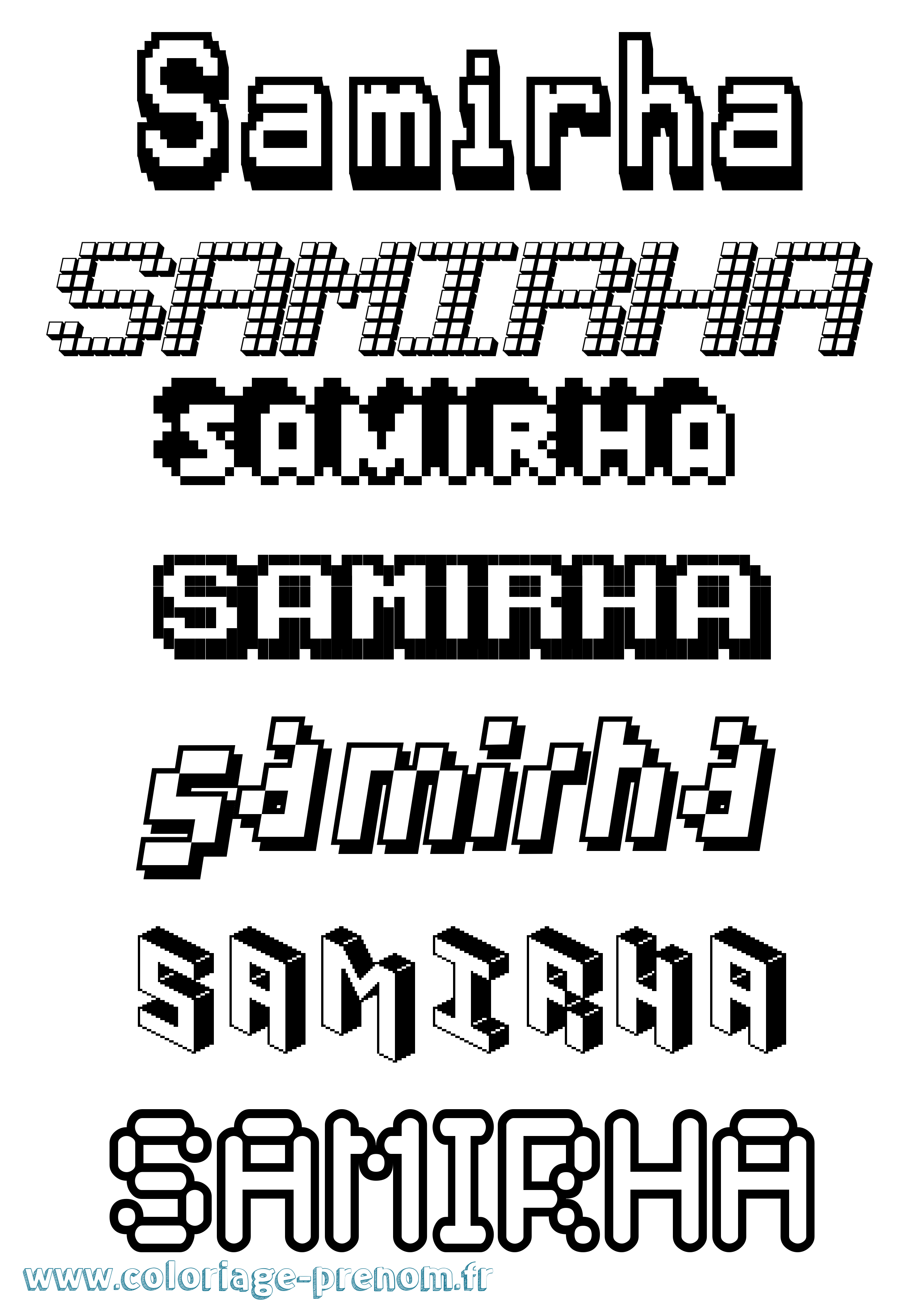 Coloriage Samirha Pixel Coloriage prénom Samirha Pixel