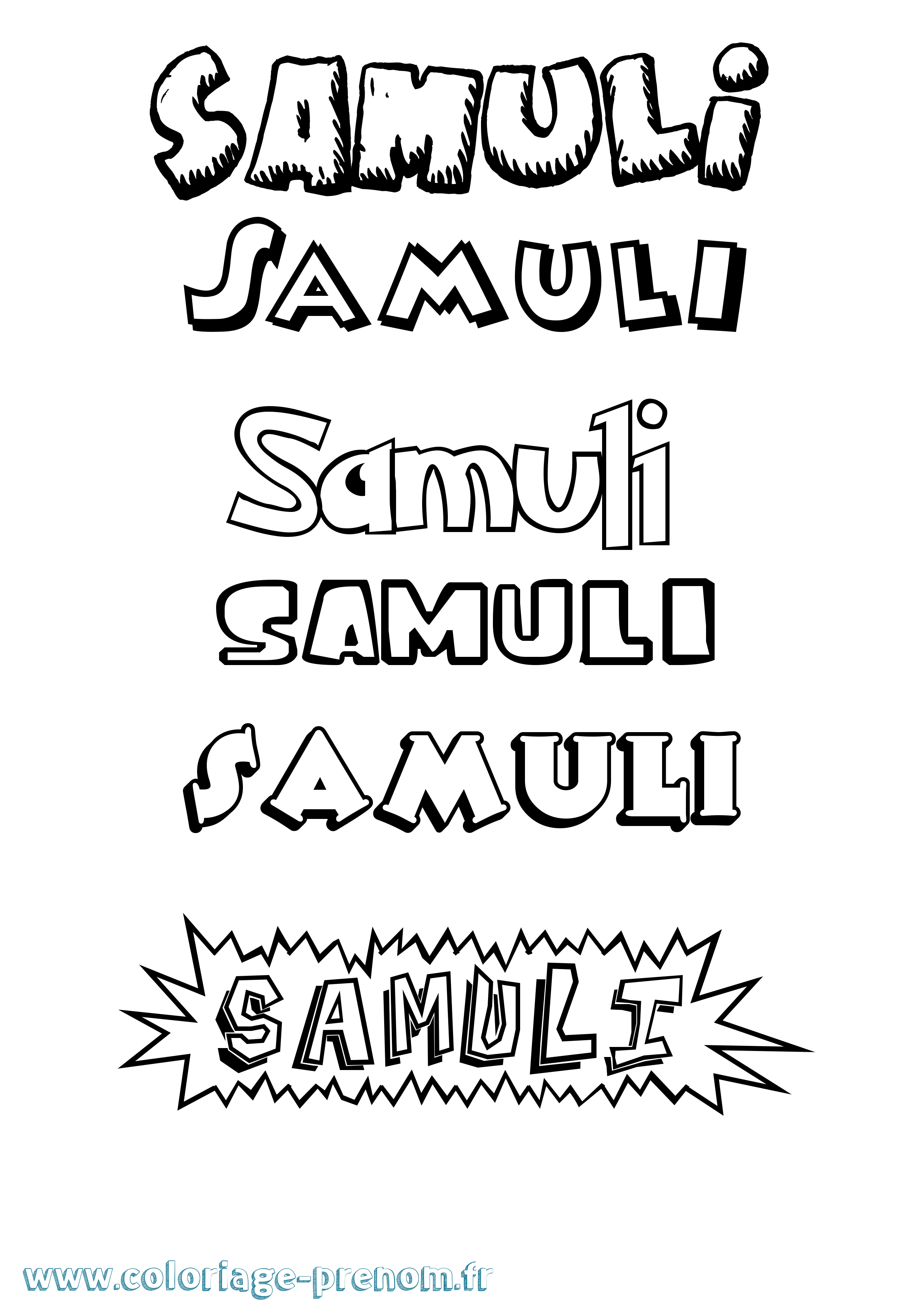 Coloriage Samuli Dessin Animé Coloriage prénom Samuli Dessin Animé