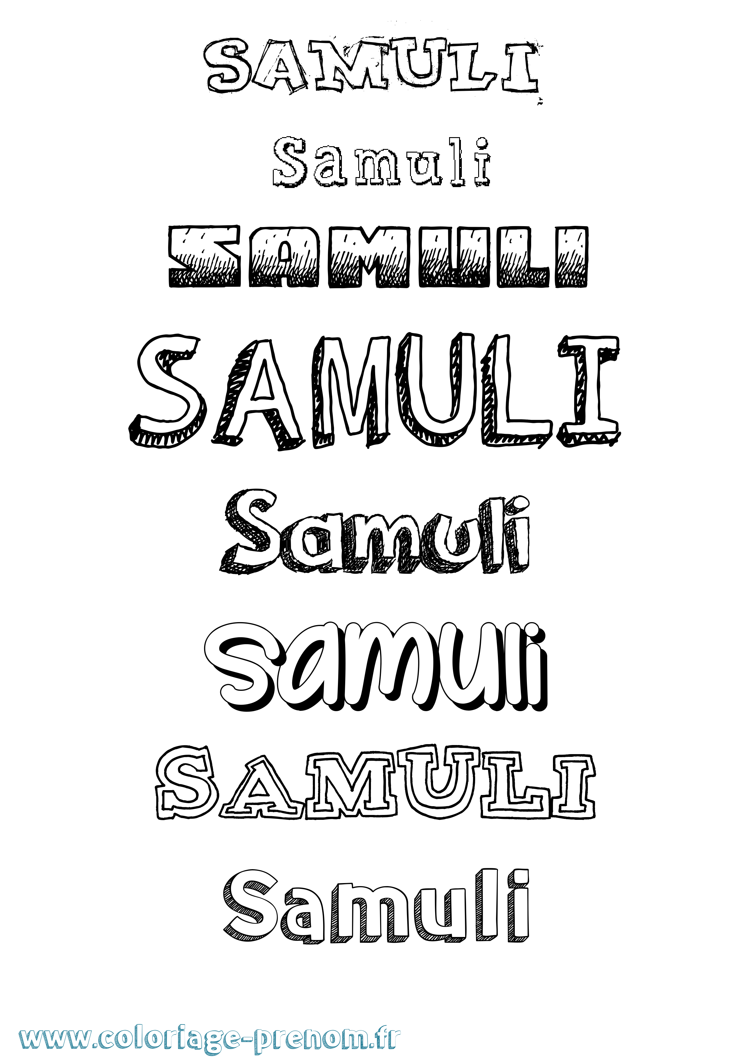 Coloriage Samuli Dessiné Coloriage prénom Samuli Dessiné