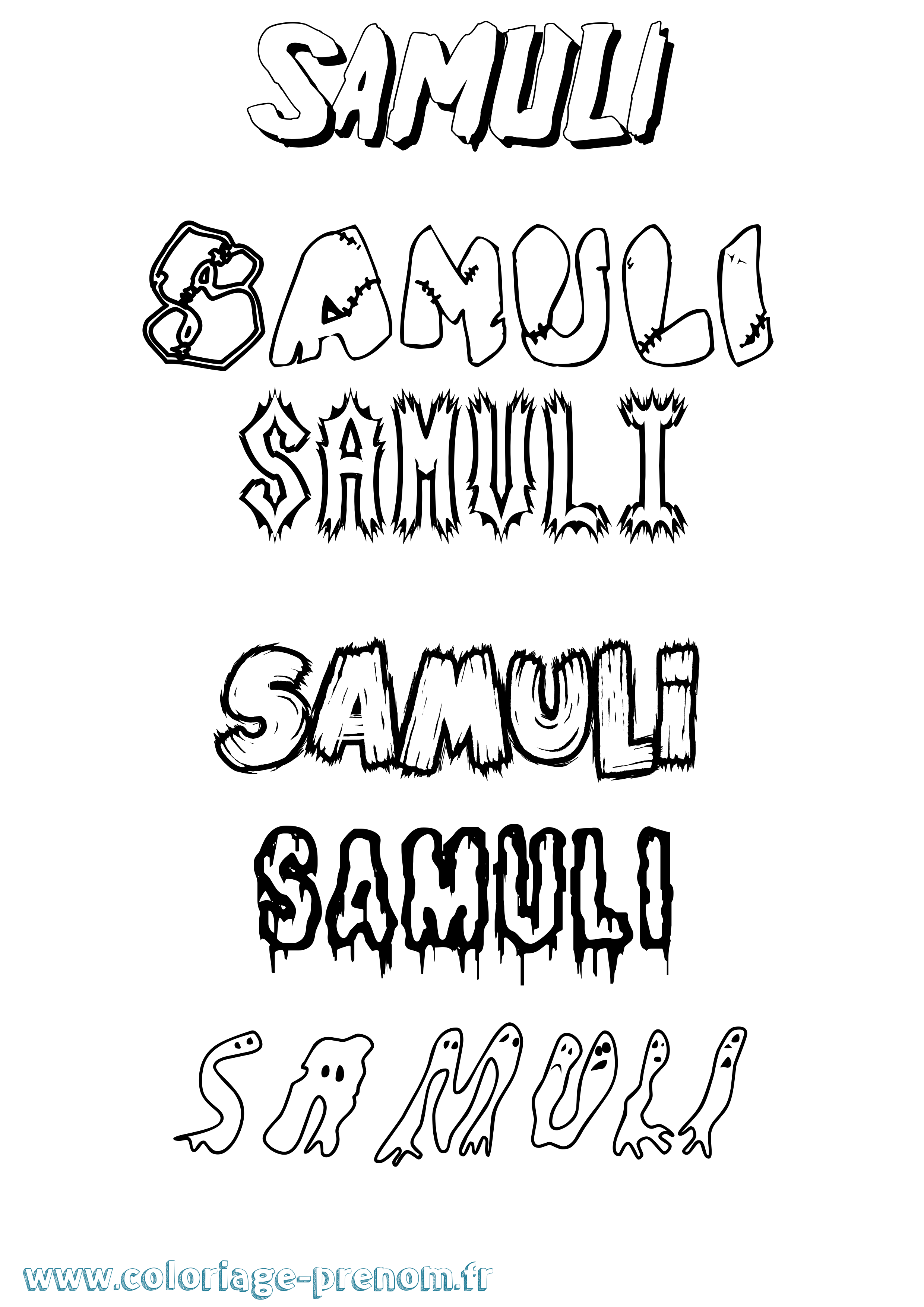 Coloriage Samuli Frisson Coloriage prénom Samuli Frisson