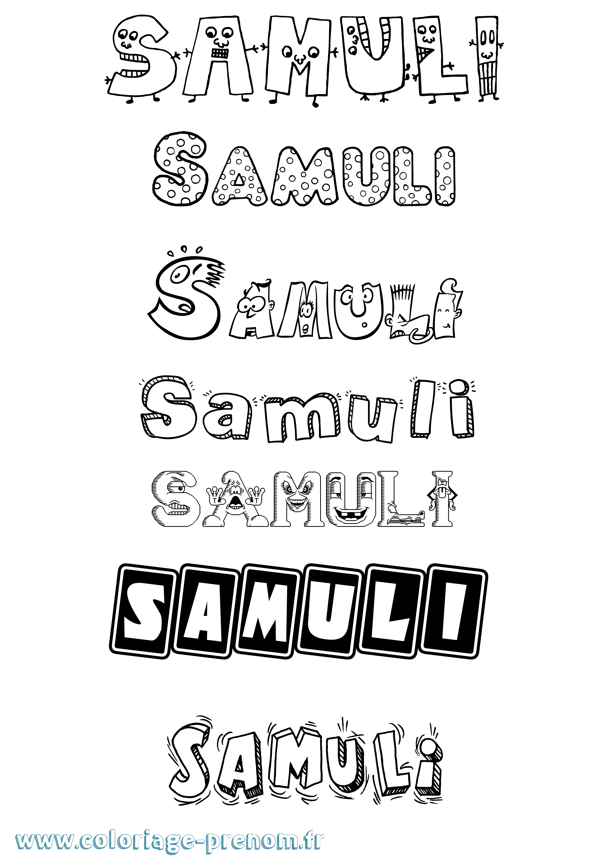 Coloriage Samuli Fun Coloriage prénom Samuli Fun