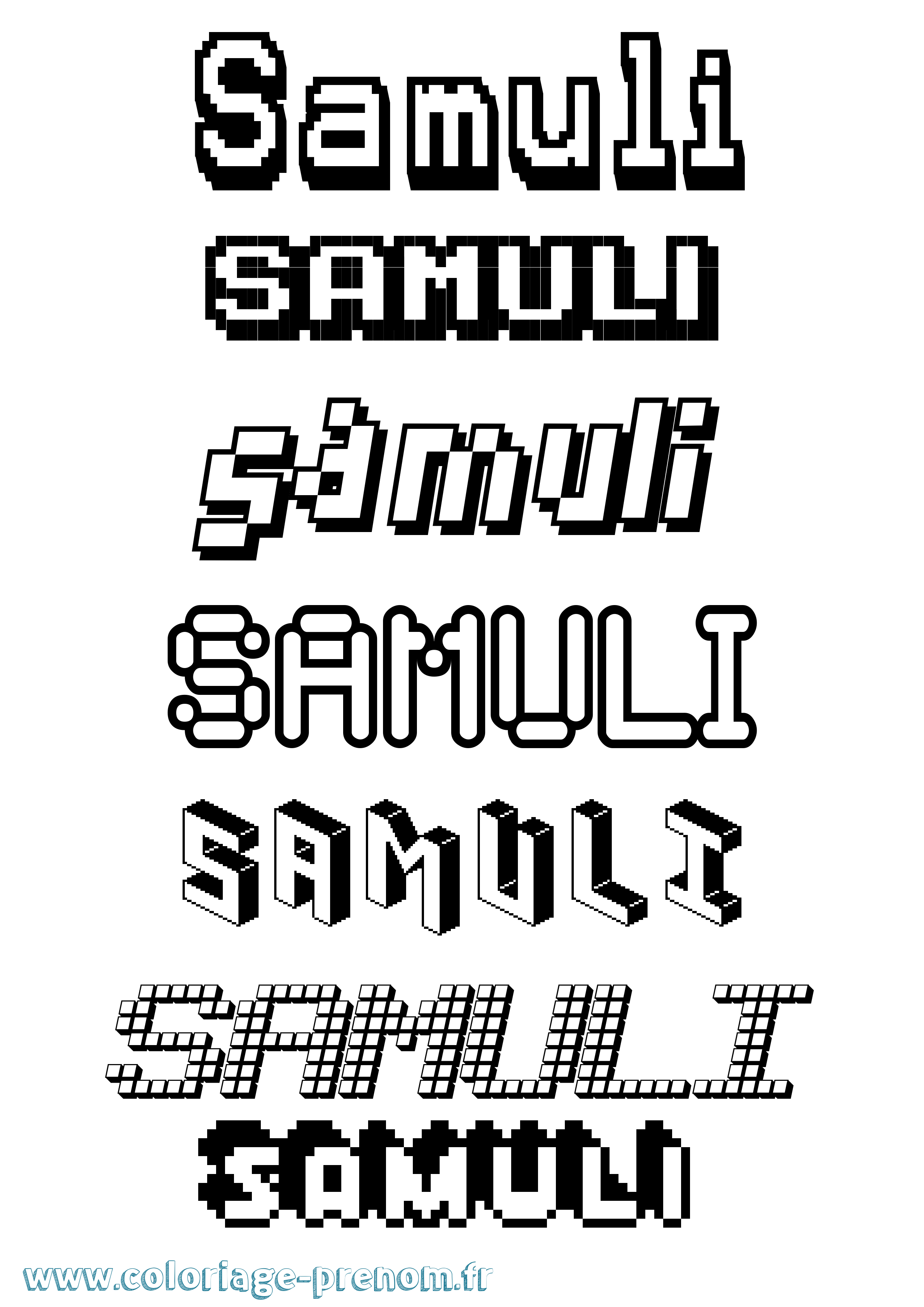 Coloriage Samuli Pixel Coloriage prénom Samuli Pixel