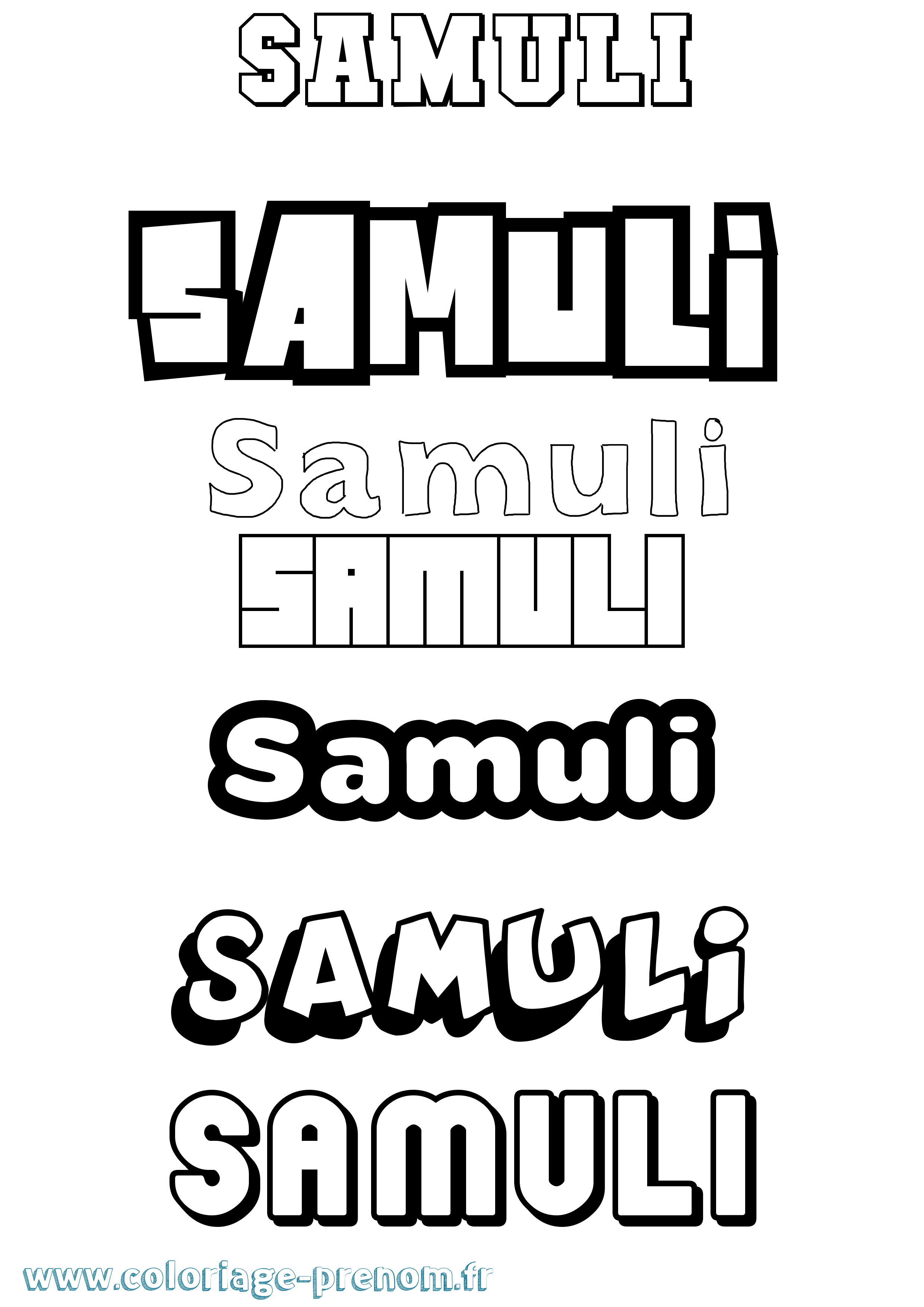 Coloriage Samuli Simple Coloriage prénom Samuli Simple