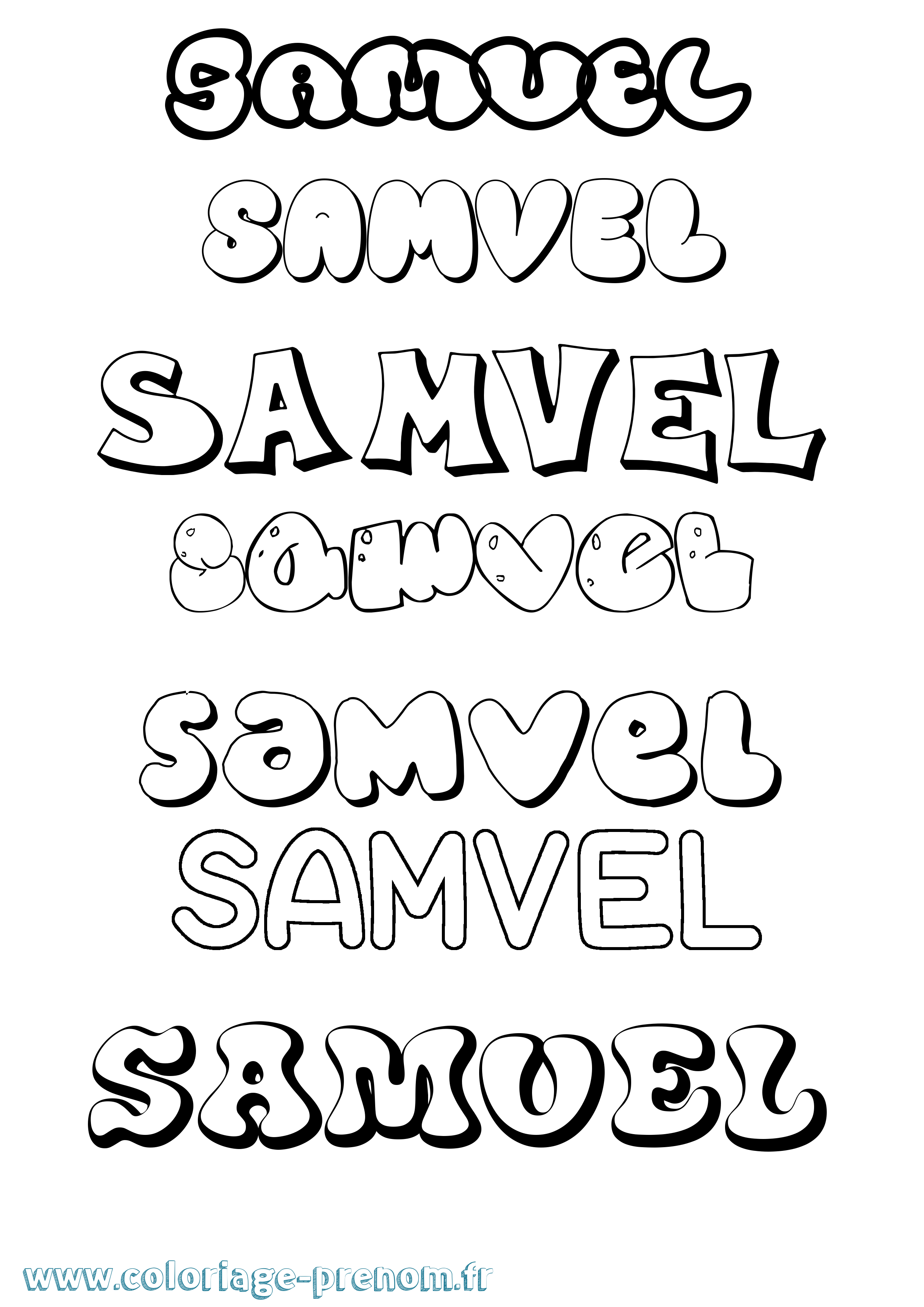 Coloriage Samvel Bubble Coloriage prénom Samvel Bubble