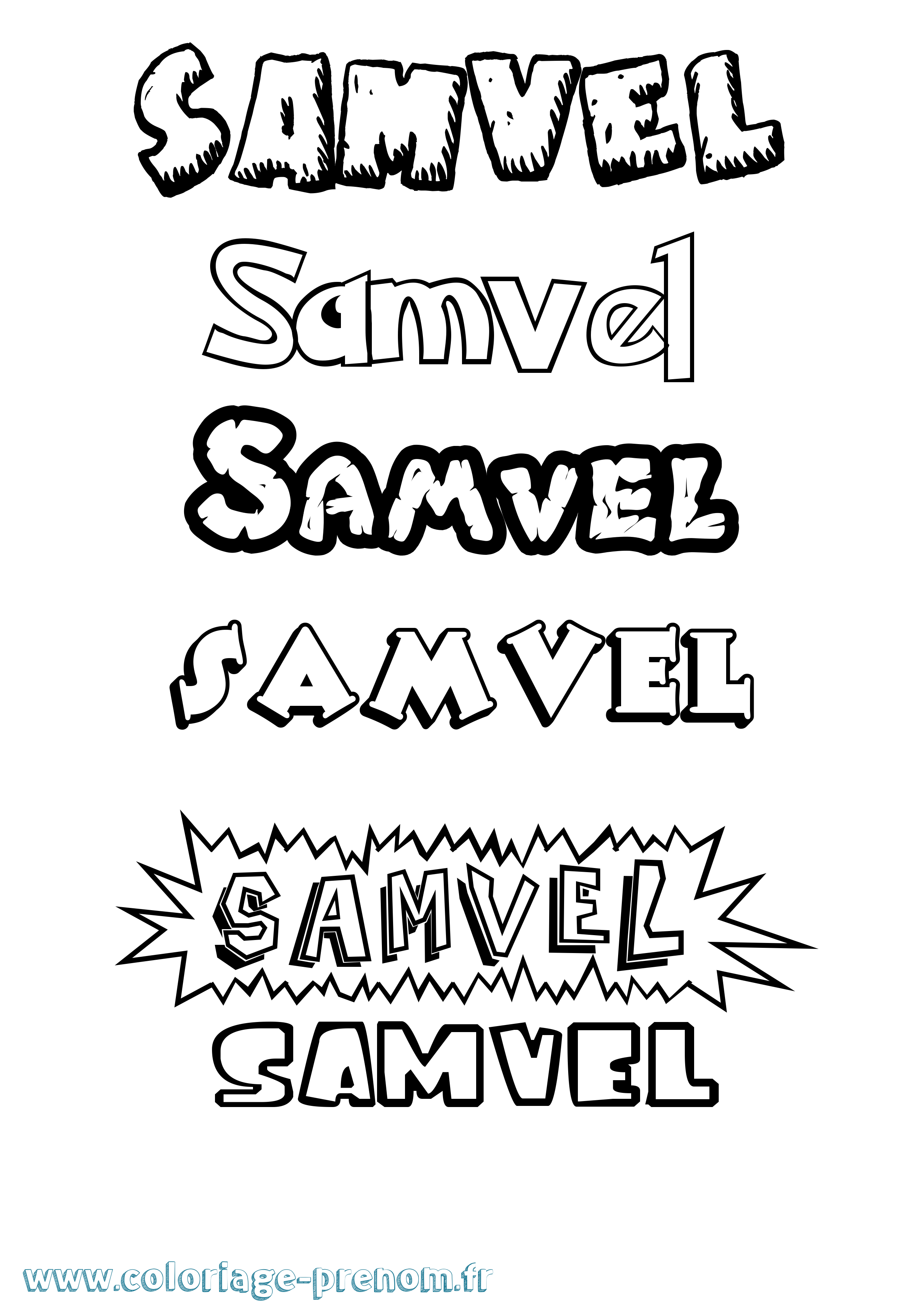 Coloriage Samvel Dessin Animé Coloriage prénom Samvel Dessin Animé