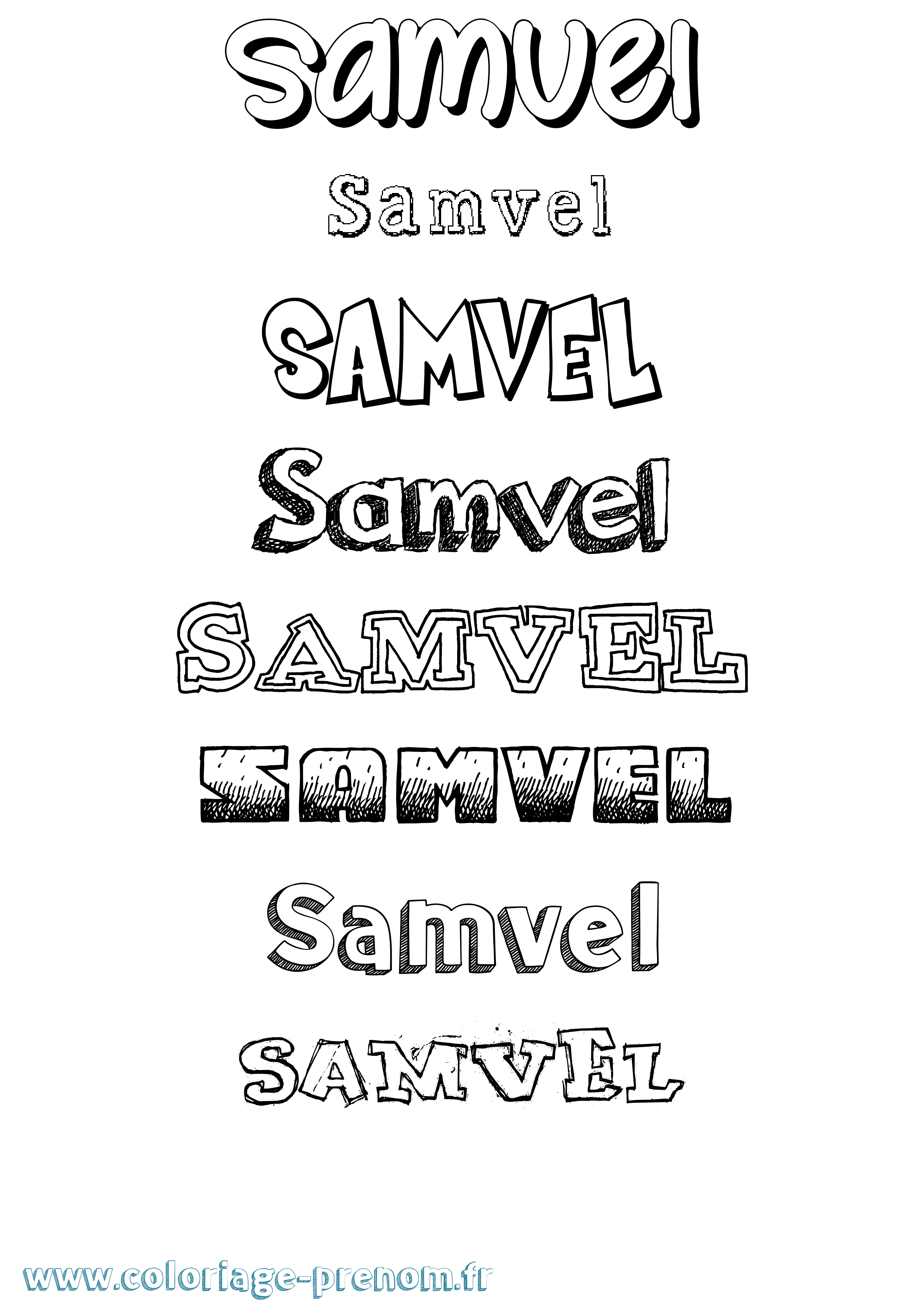 Coloriage Samvel Dessiné Coloriage prénom Samvel Dessiné