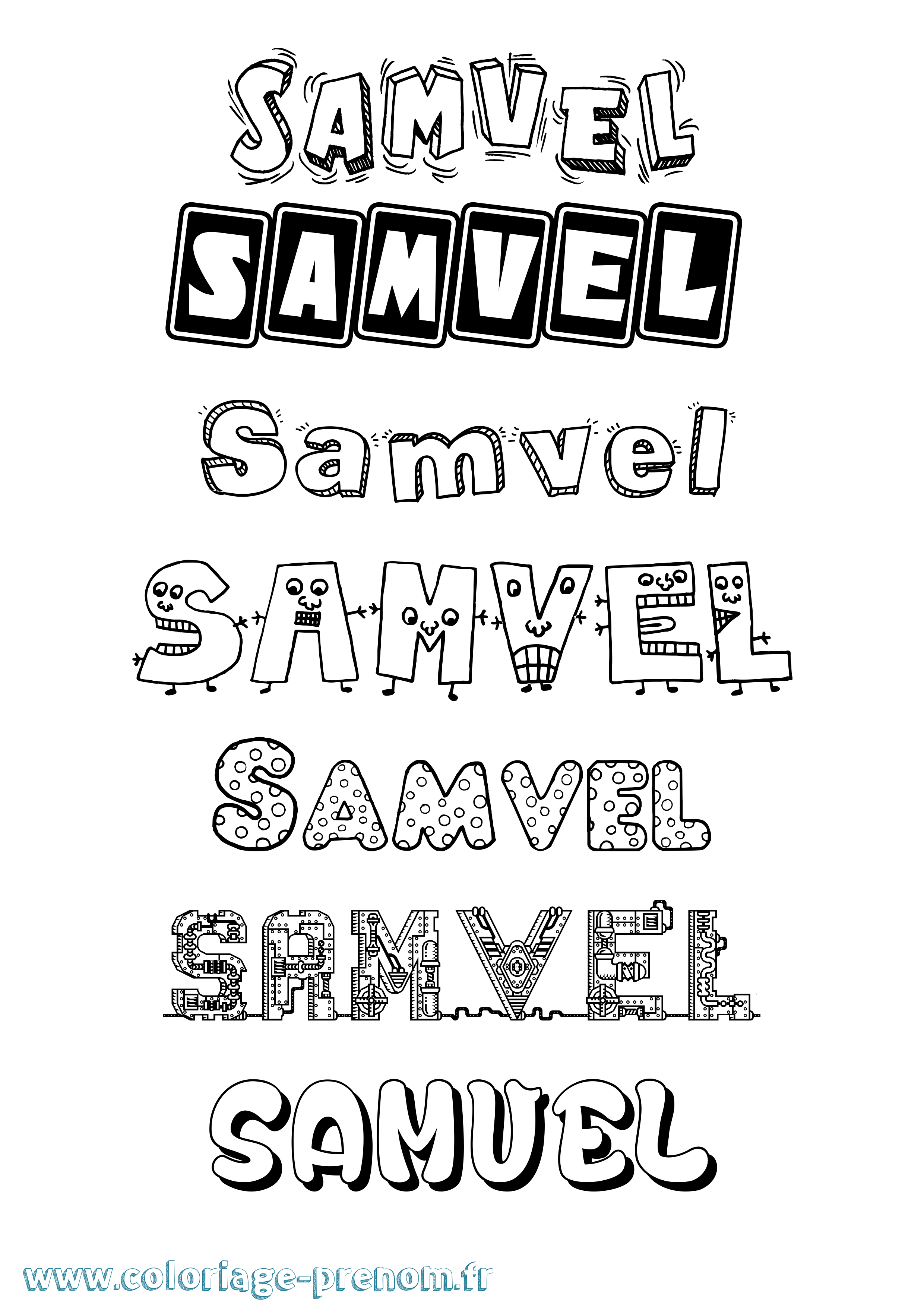 Coloriage Samvel Fun Coloriage prénom Samvel Fun