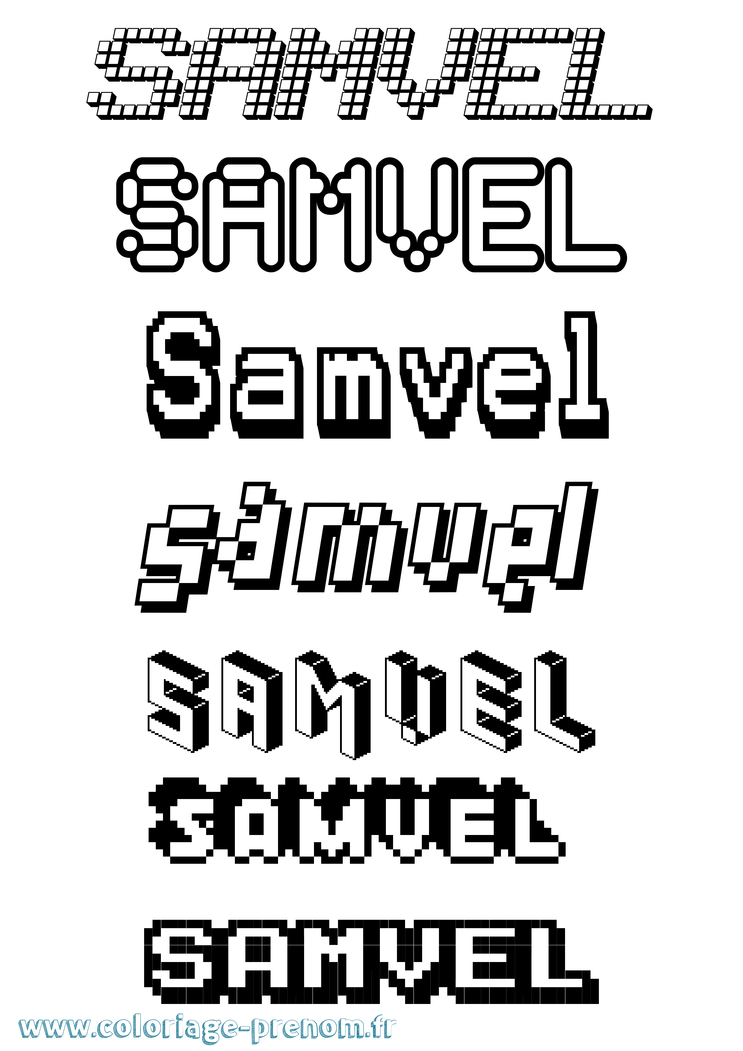 Coloriage Samvel Pixel Coloriage prénom Samvel Pixel