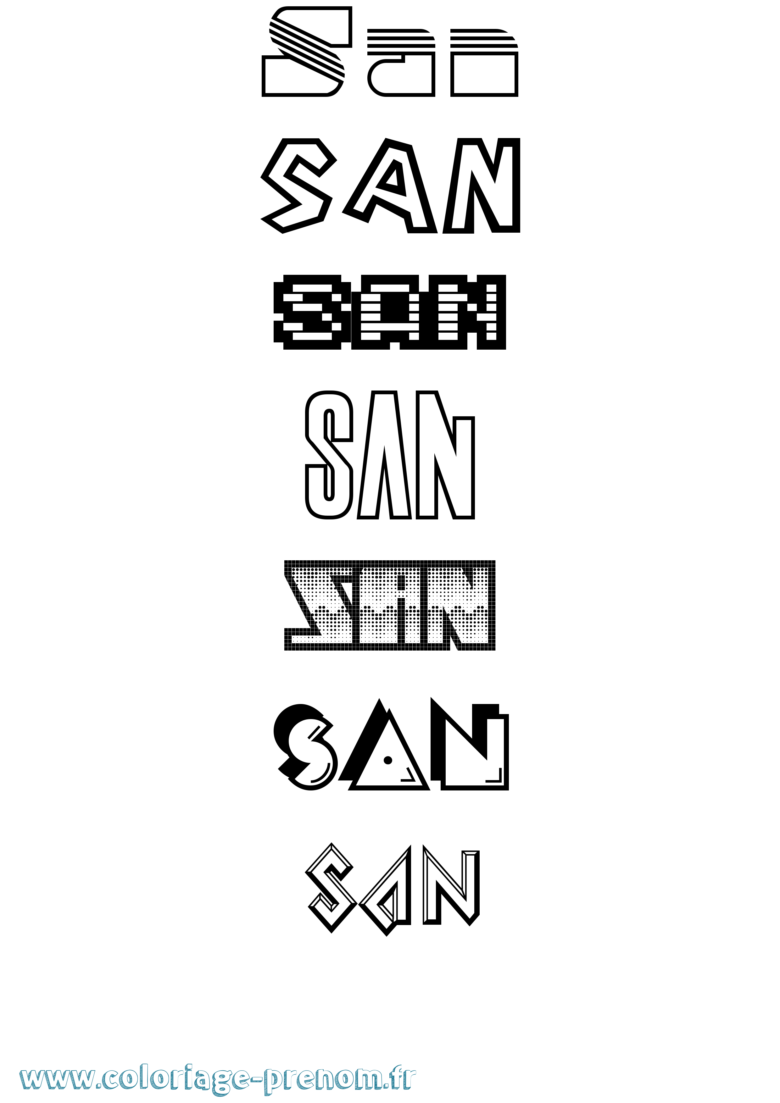 Coloriage San Jeux Vidéos Coloriage prénom San Jeux Vidéos