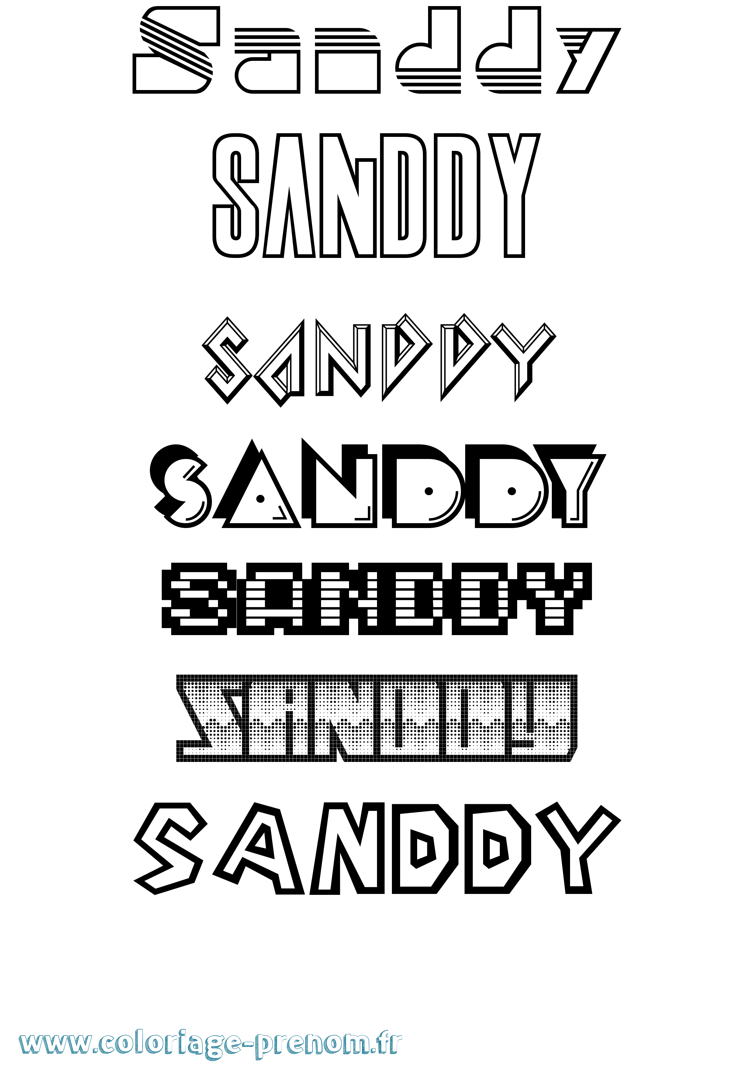 Coloriage Sanddy Jeux Vidéos Coloriage prénom Sanddy Jeux Vidéos