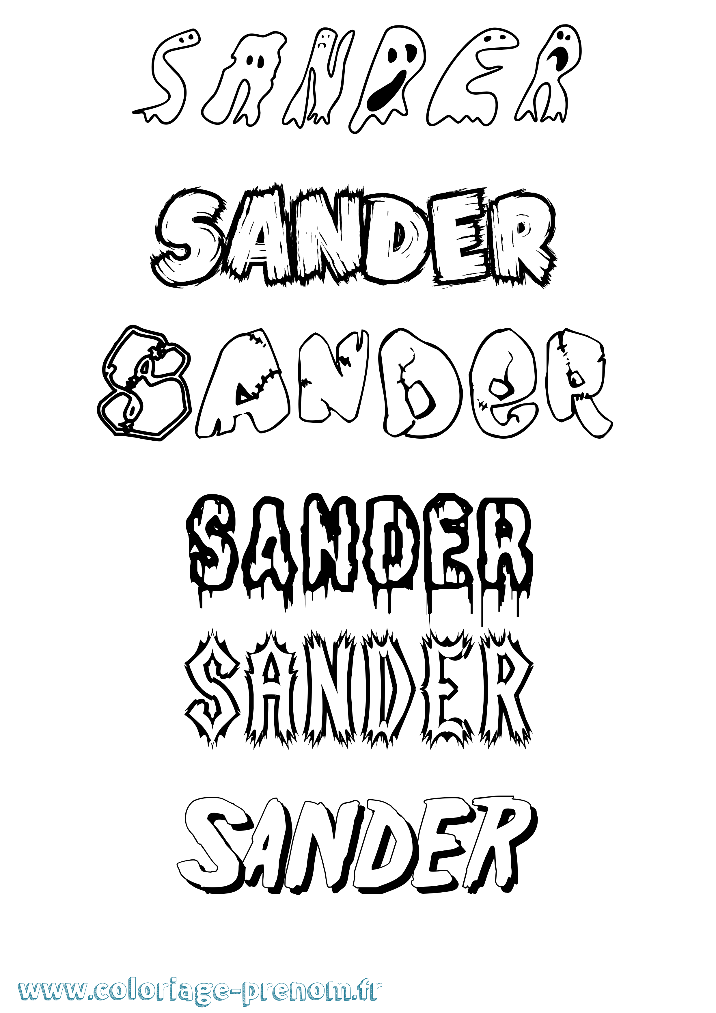 Coloriage Sander Frisson Coloriage prénom Sander Frisson
