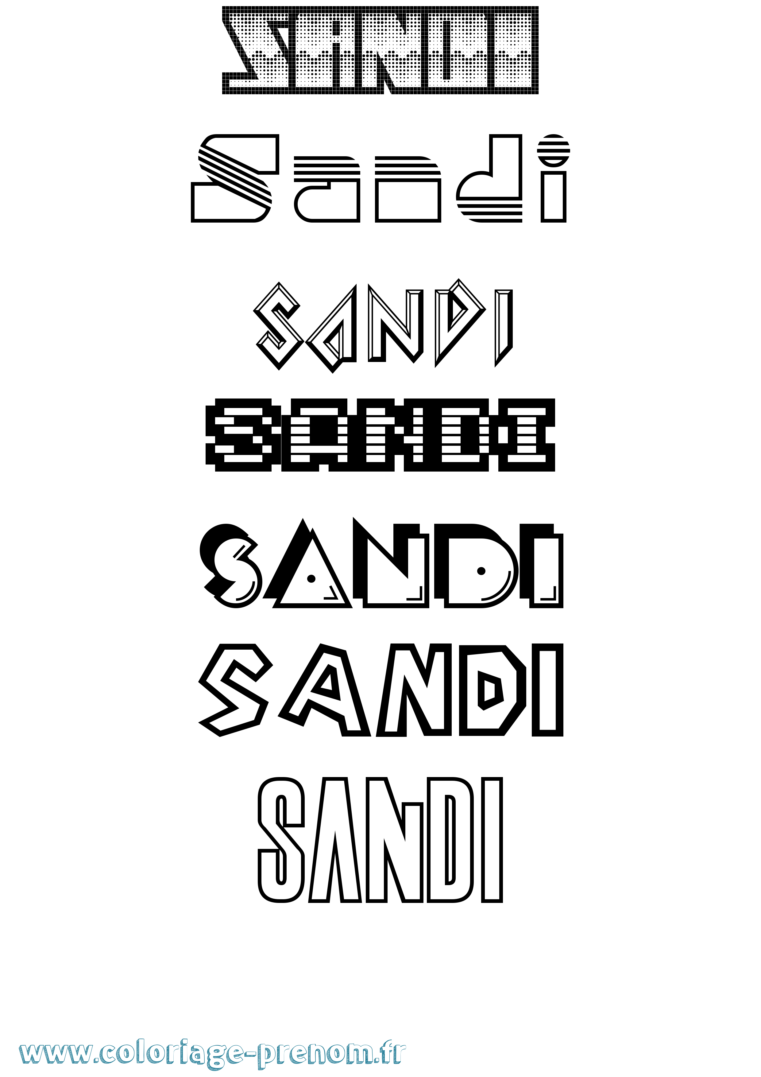 Coloriage Sandi Jeux Vidéos Coloriage prénom Sandi Jeux Vidéos