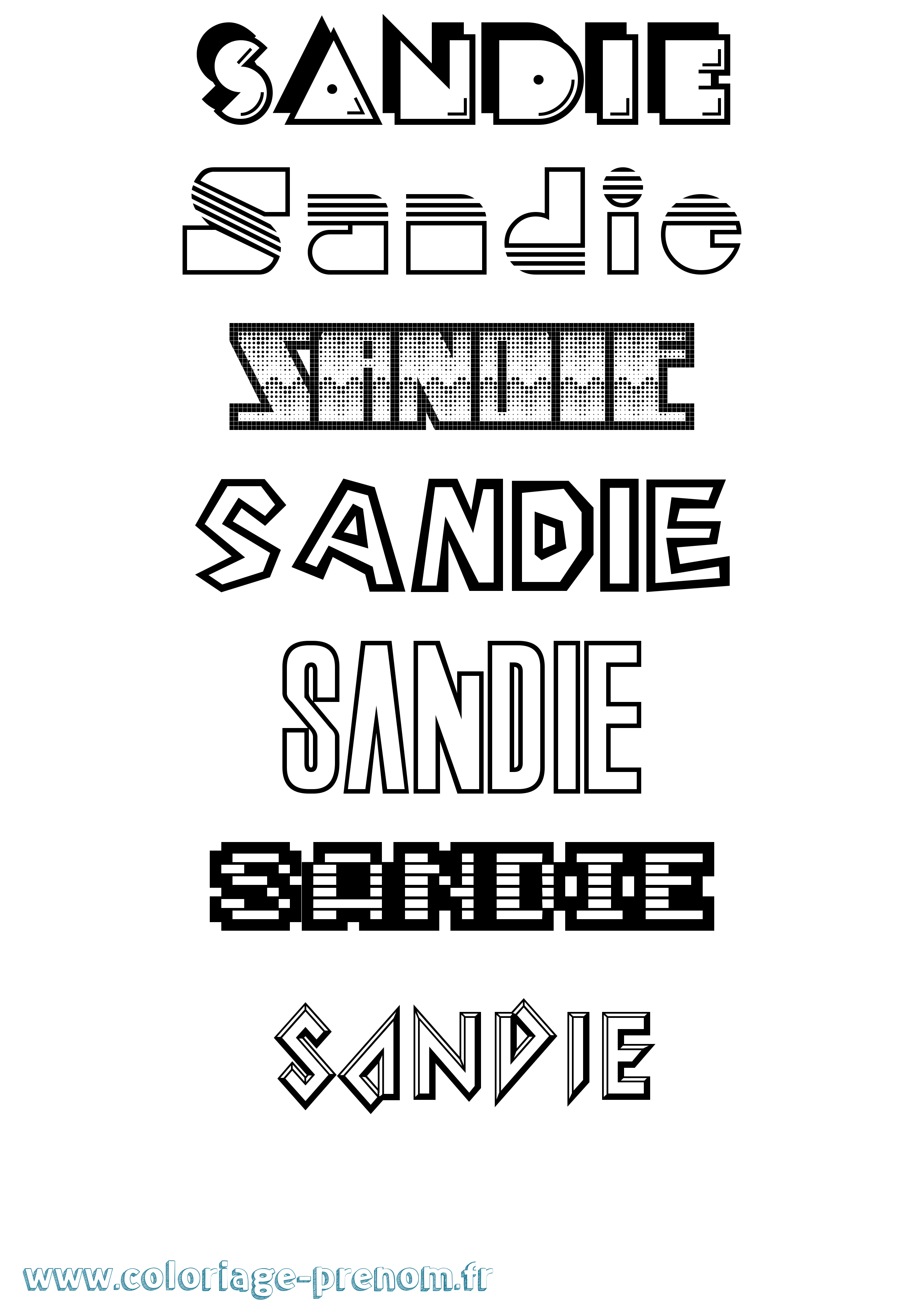 Coloriage Sandie Jeux Vidéos Coloriage prénom Sandie Jeux Vidéos